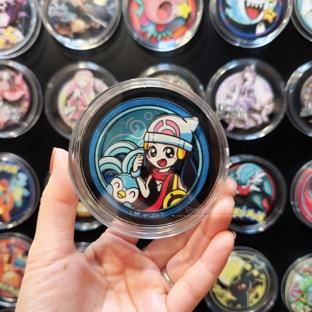 Pokemon Masters Trainer- Dawn and Piplup - Paper Cut Magnet