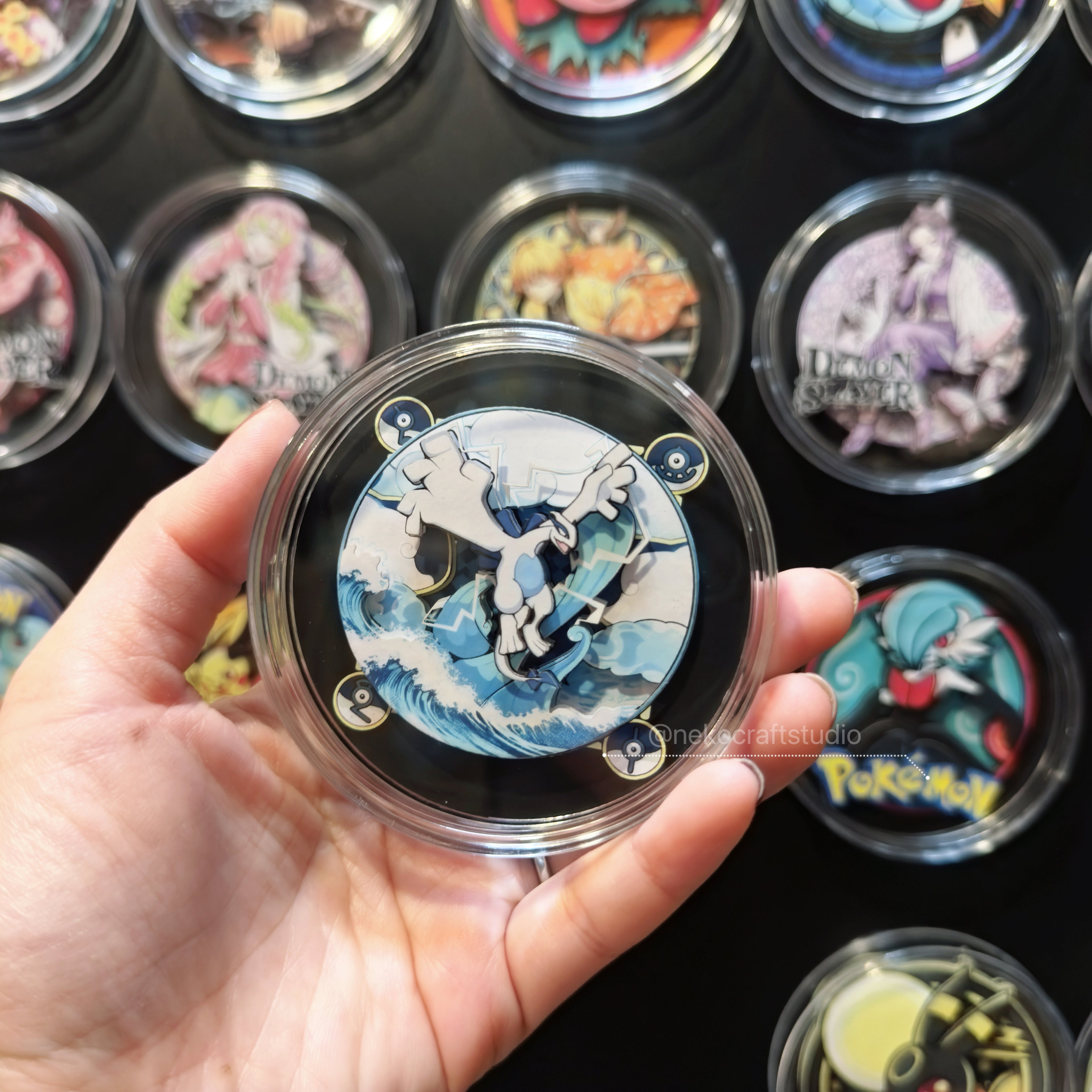 Pokemon - Lugia  - Ukiyo-e - Paper Cut Magnet