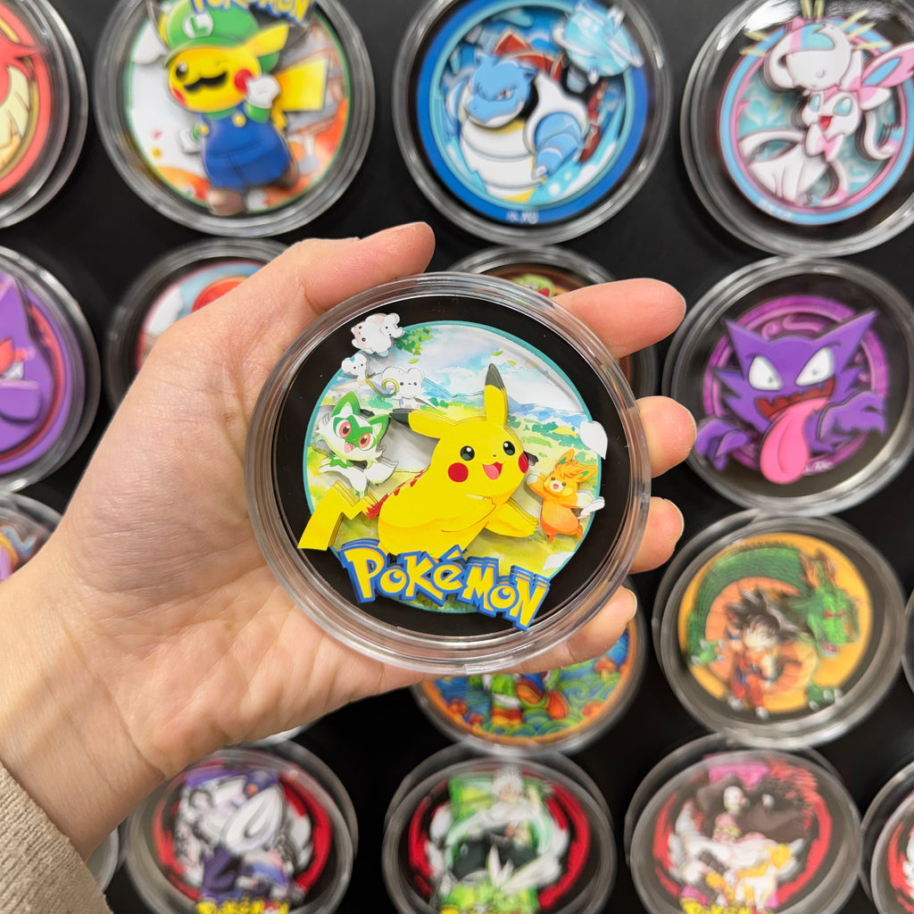 Pikachu & Sprigatito & Teddiursa - Paper Cut Magnet