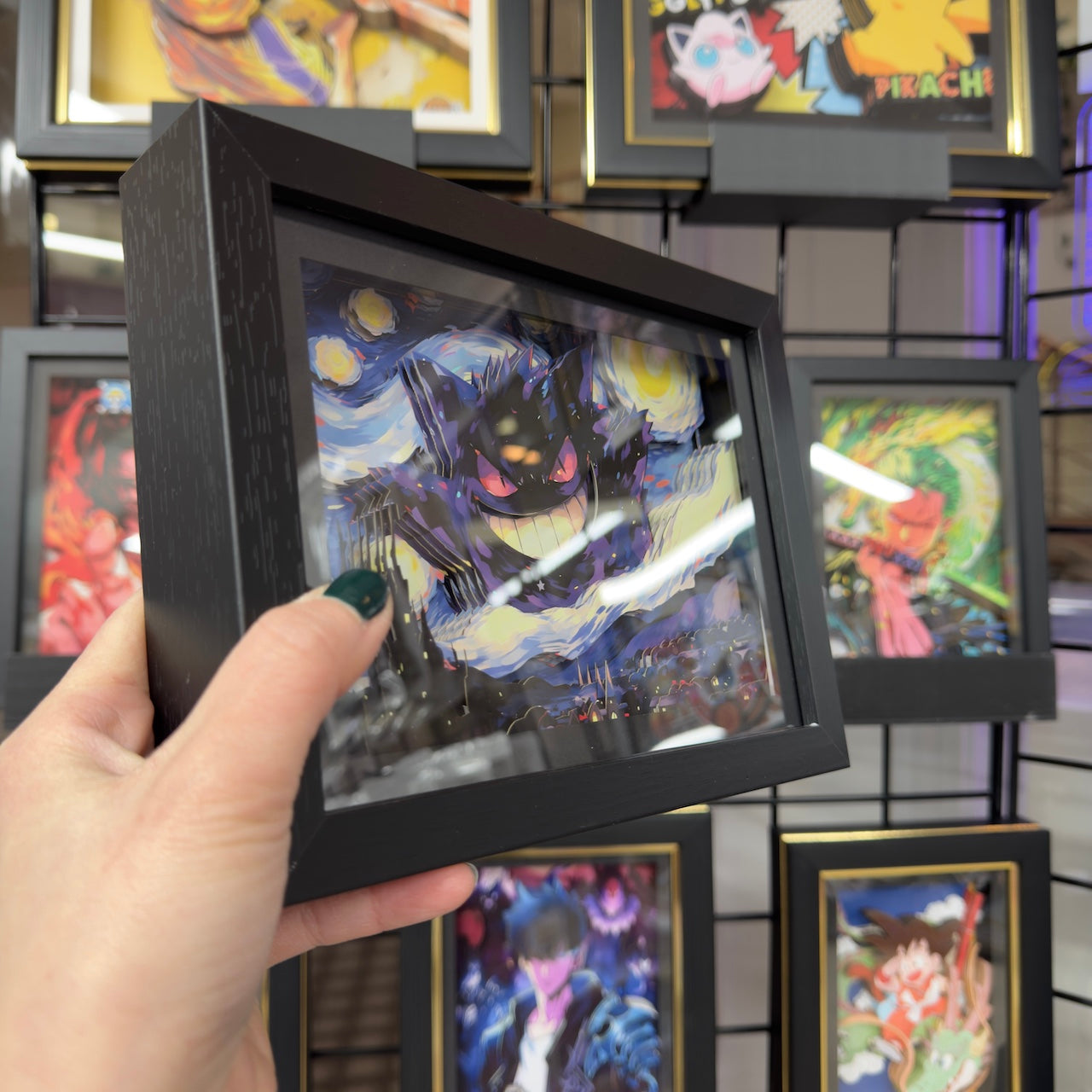 Pokémon Ganger with Starry Night -3D Paper Cut Art Frame