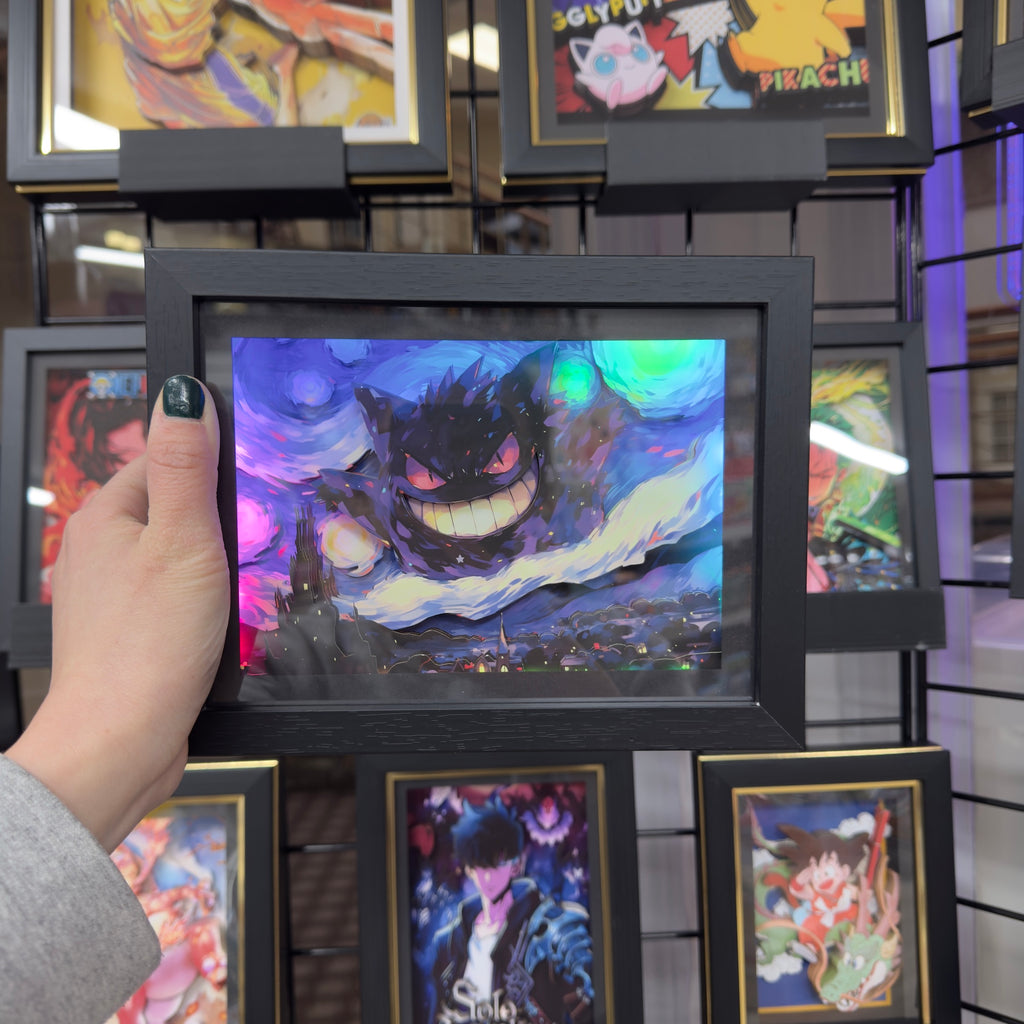 Pokémon Ganger with Starry Night -3D Paper Cut Art Frame