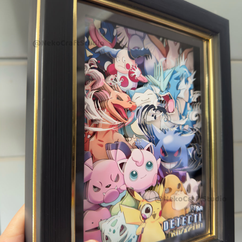 Pokemon Group-3D Paper Cut Art Frame