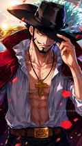 Customized  - One Piece- Dracule Mihawk -3D Paper Cut Art Frame