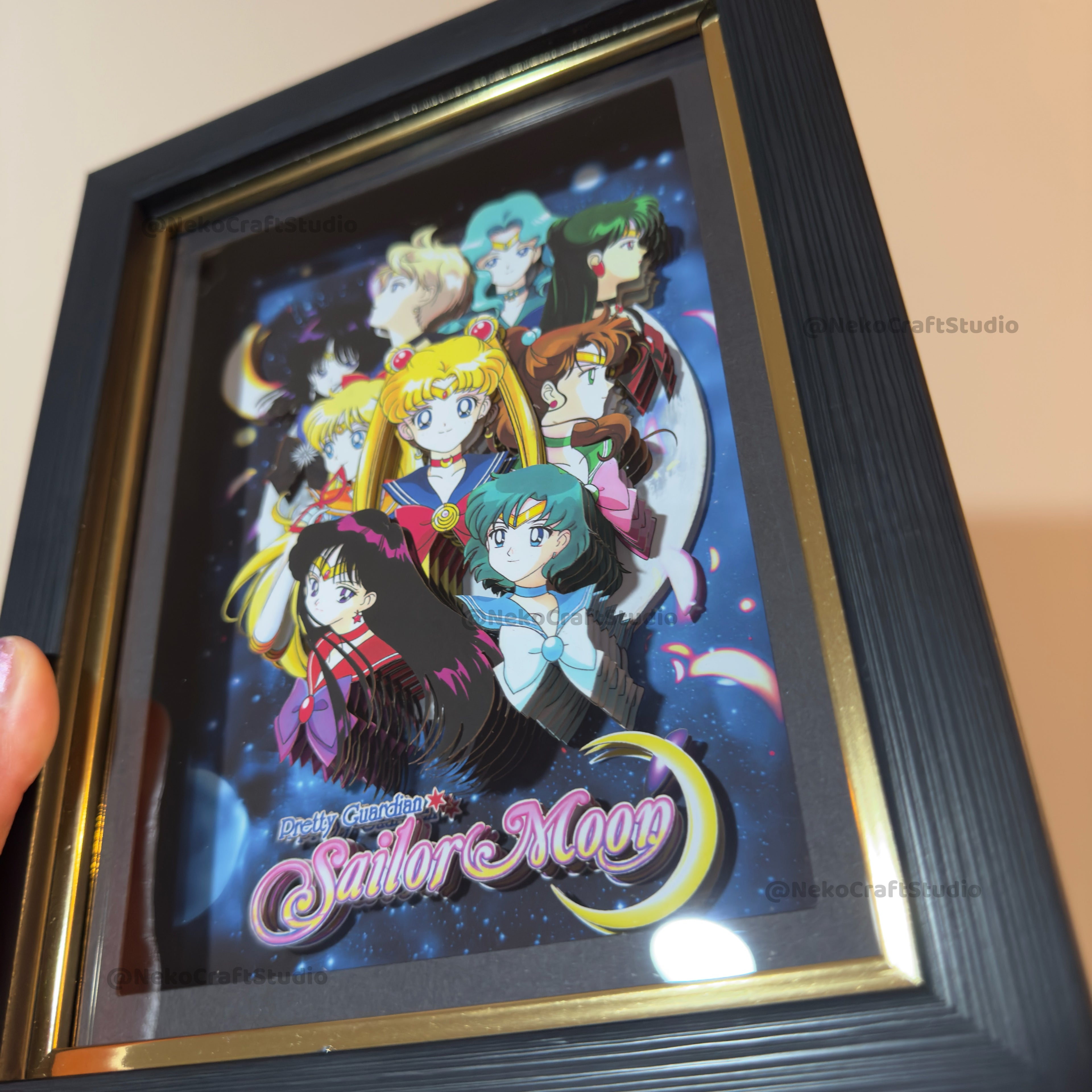 Sailor Moon Group -3D Paper Cut Art Frame
