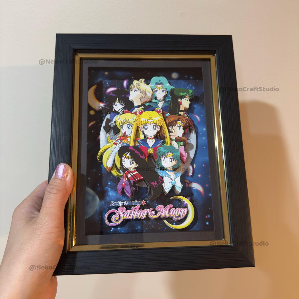 Sailor Moon Group -3D Paper Cut Art Frame