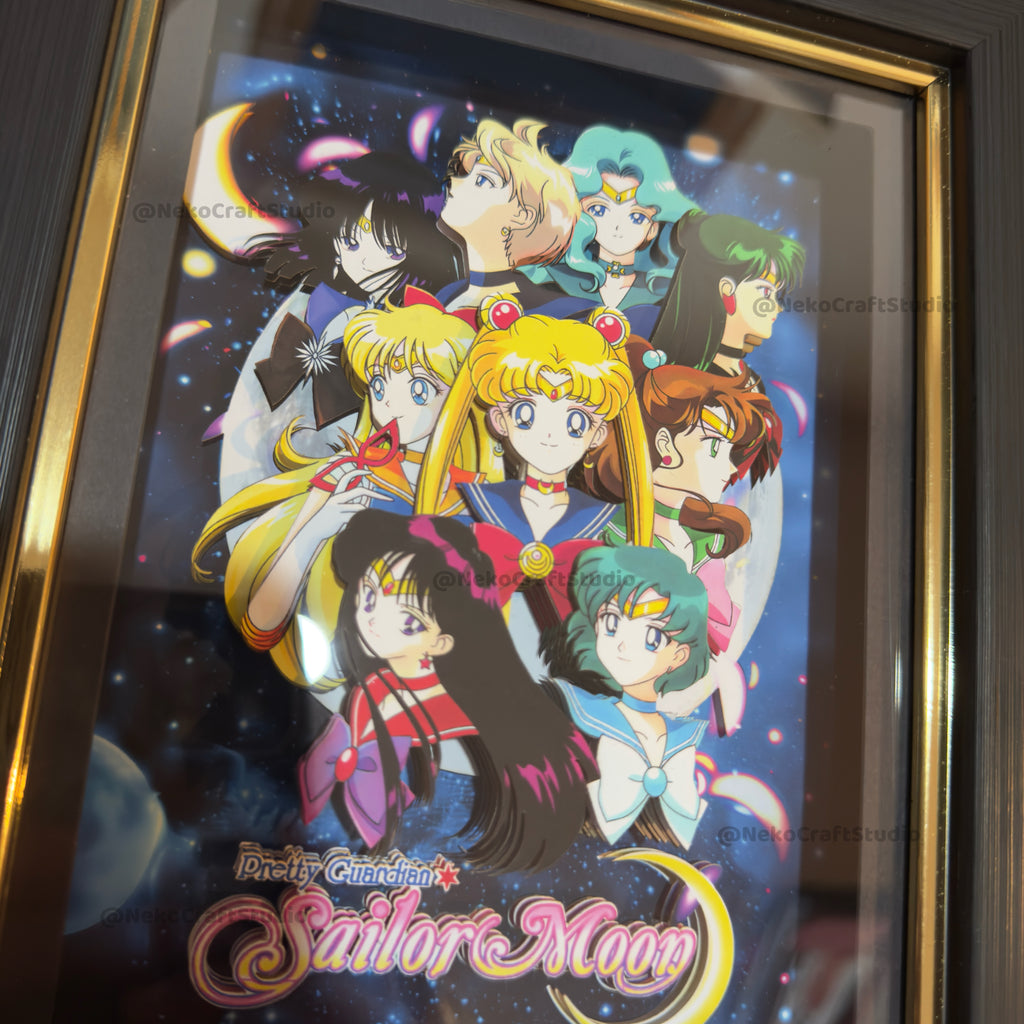 Sailor Moon Group -3D Paper Cut Art Frame