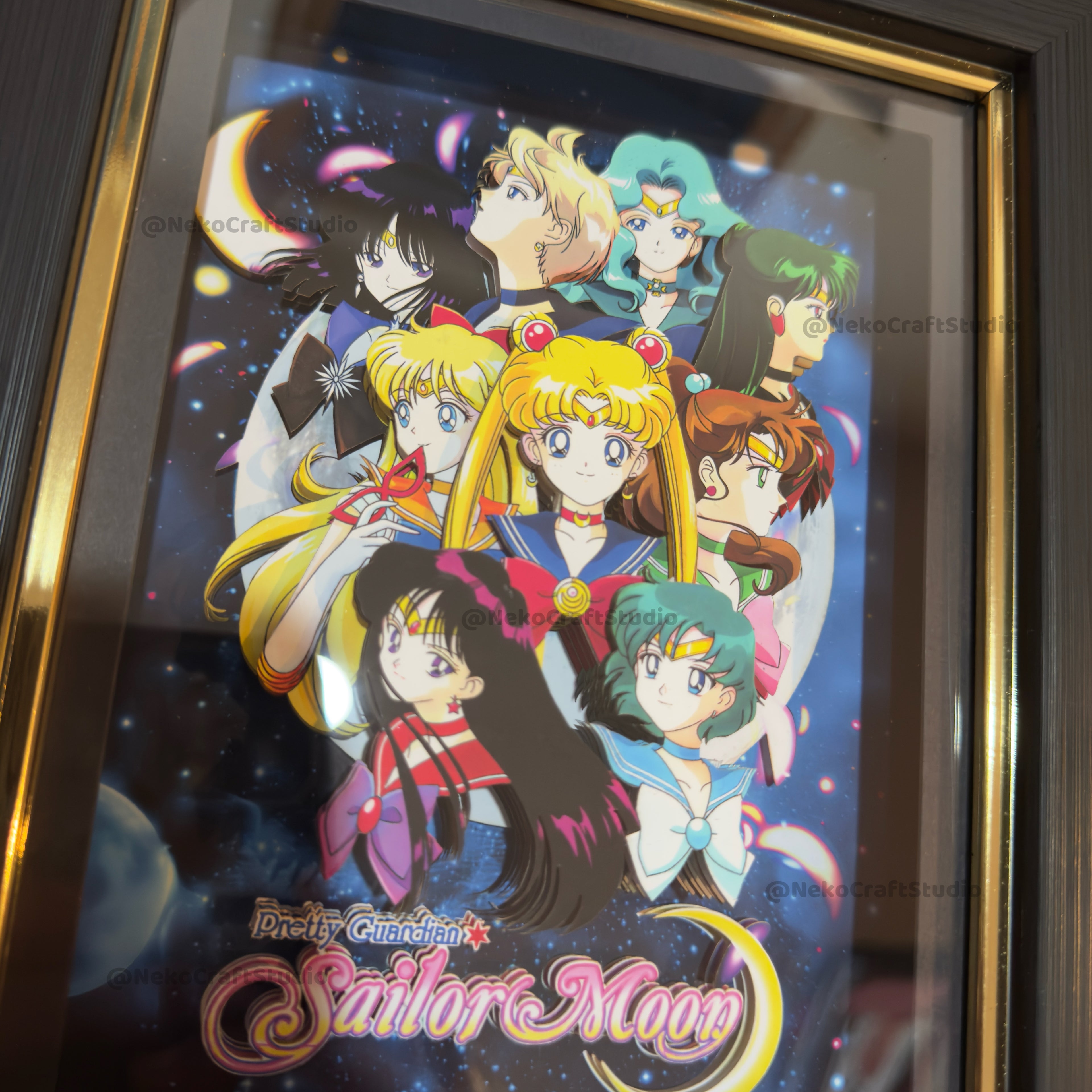 Sailor Moon Group -3D Paper Cut Art Frame