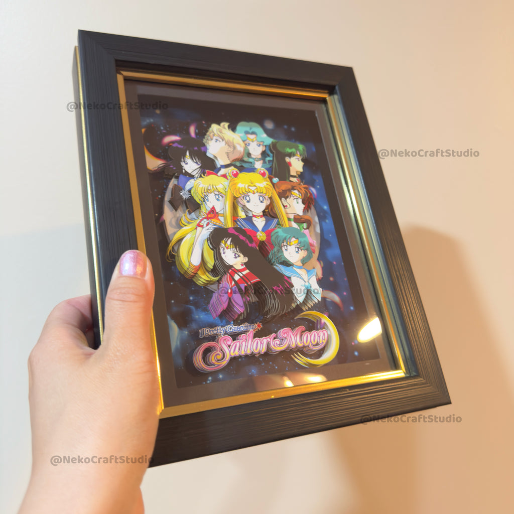 Sailor Moon Group -3D Paper Cut Art Frame