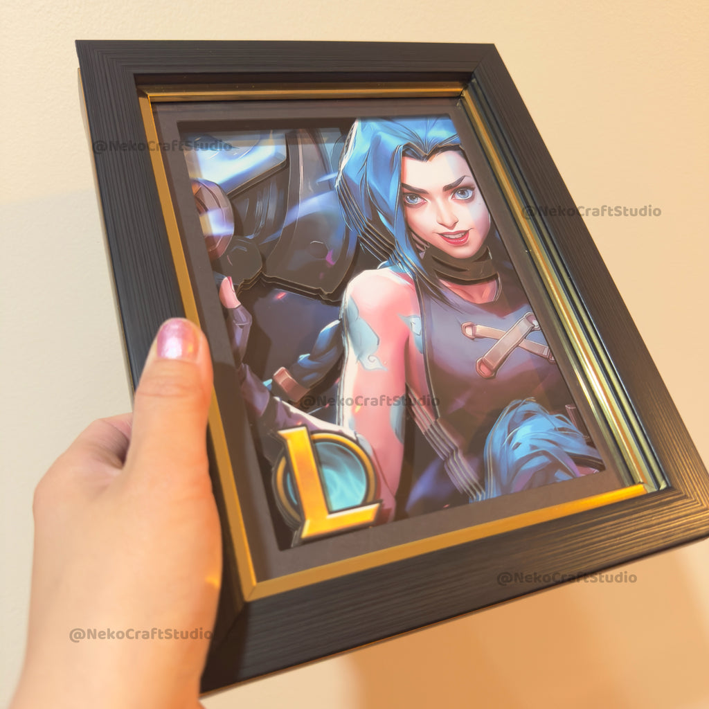 League of Legends - Jinx -3D Paper Cut Art Frame