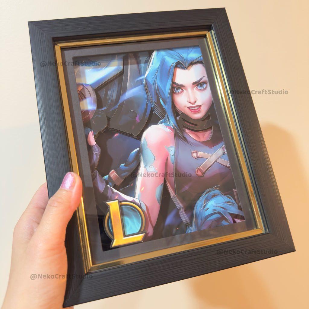 League of Legends - Jinx -3D Paper Cut Art Frame