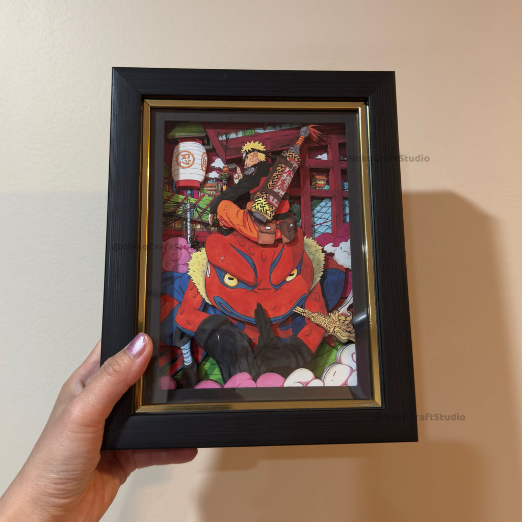 Naruto - Naruto & Gamabunta -3D Paper Cut Art Frame
