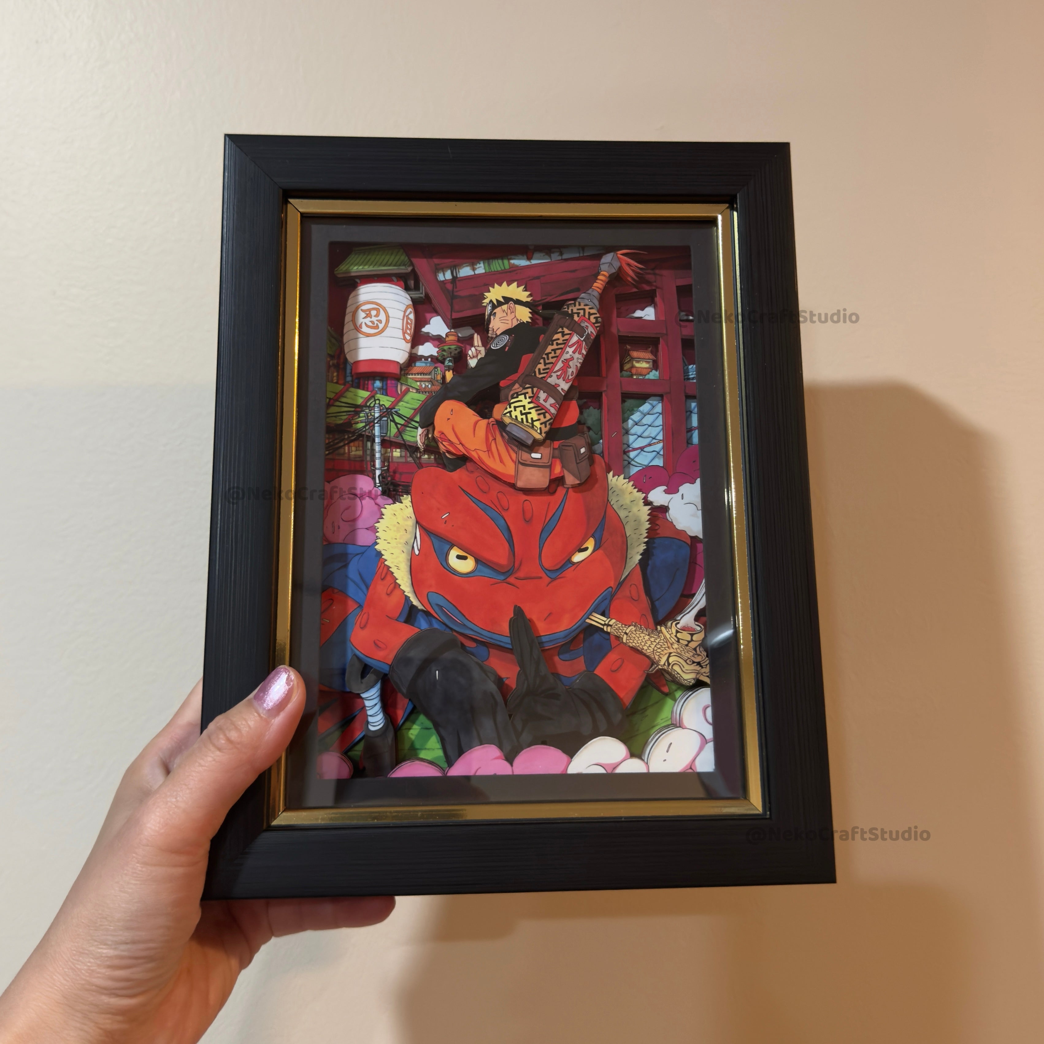 Naruto - Naruto & Gamabunta -3D Paper Cut Art Frame