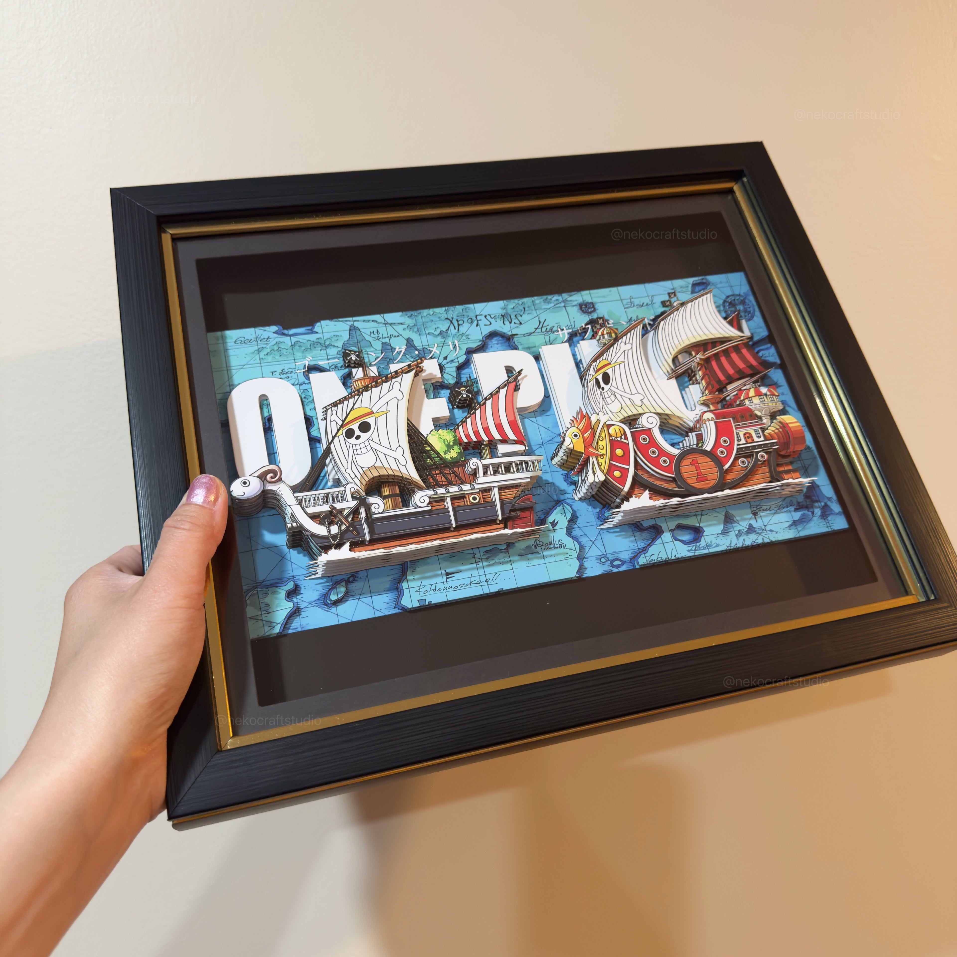 Thousand Sunny & Going Merry  - 3D Paper Cut Art Frame