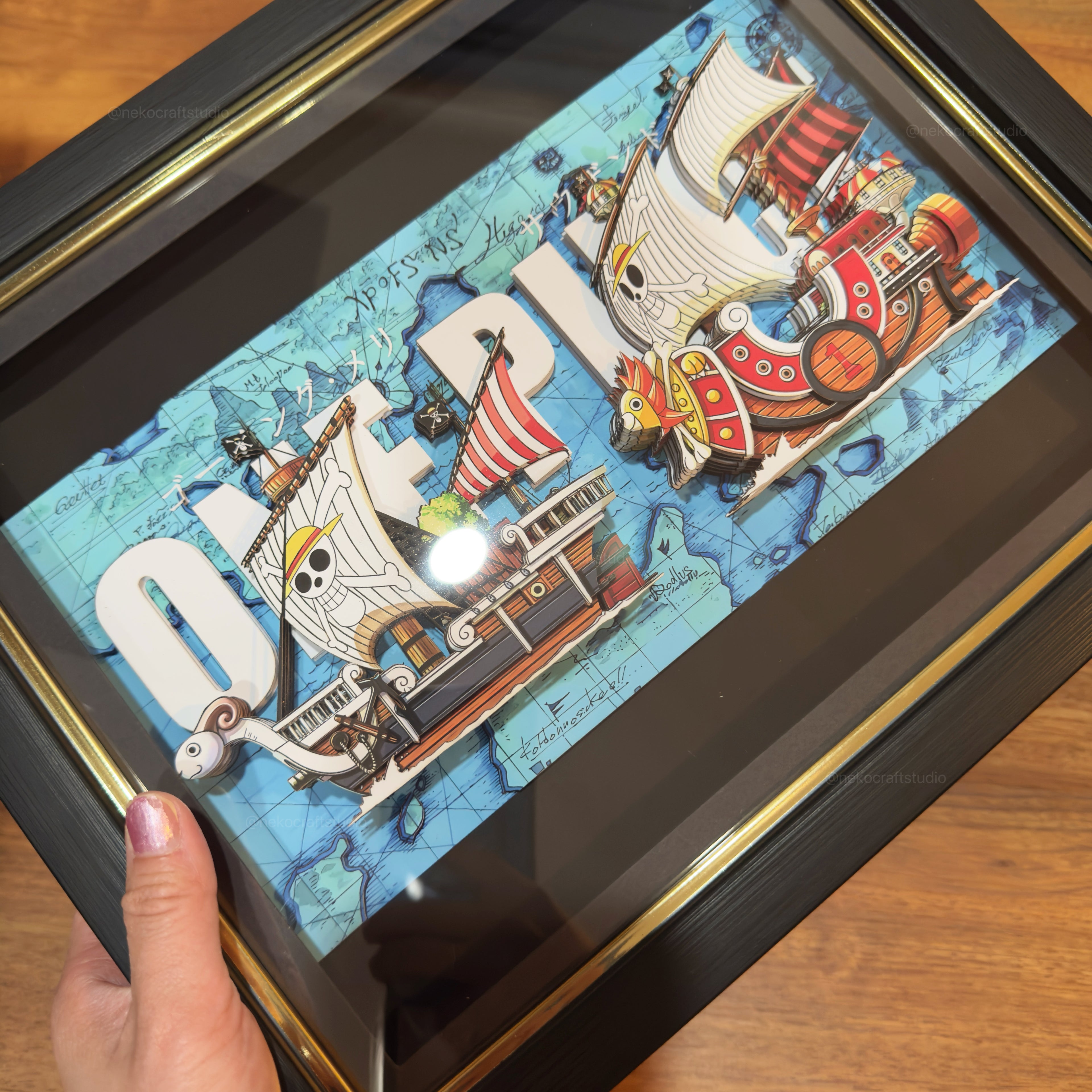 Thousand Sunny & Going Merry  - 3D Paper Cut Art Frame