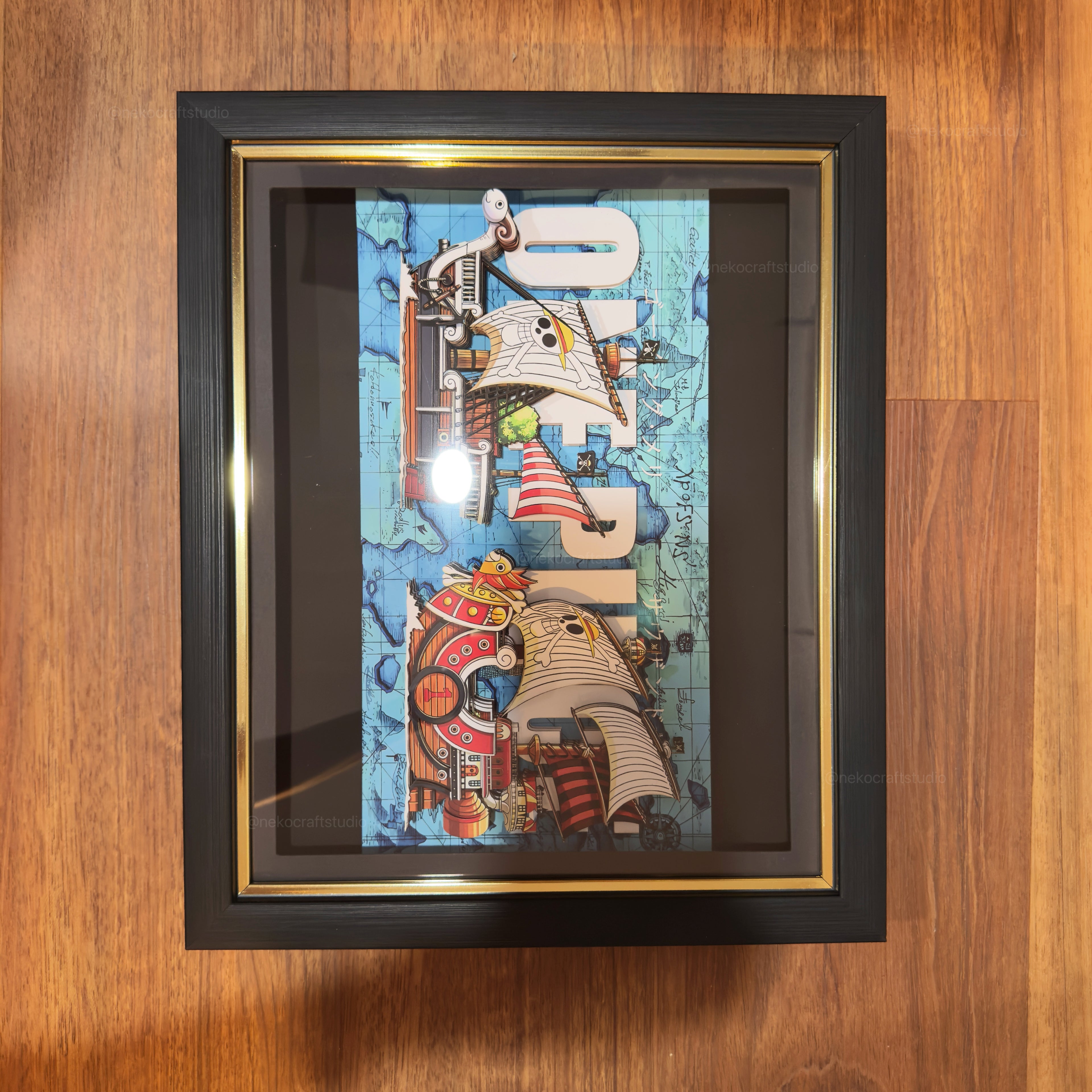 Thousand Sunny & Going Merry  - 3D Paper Cut Art Frame