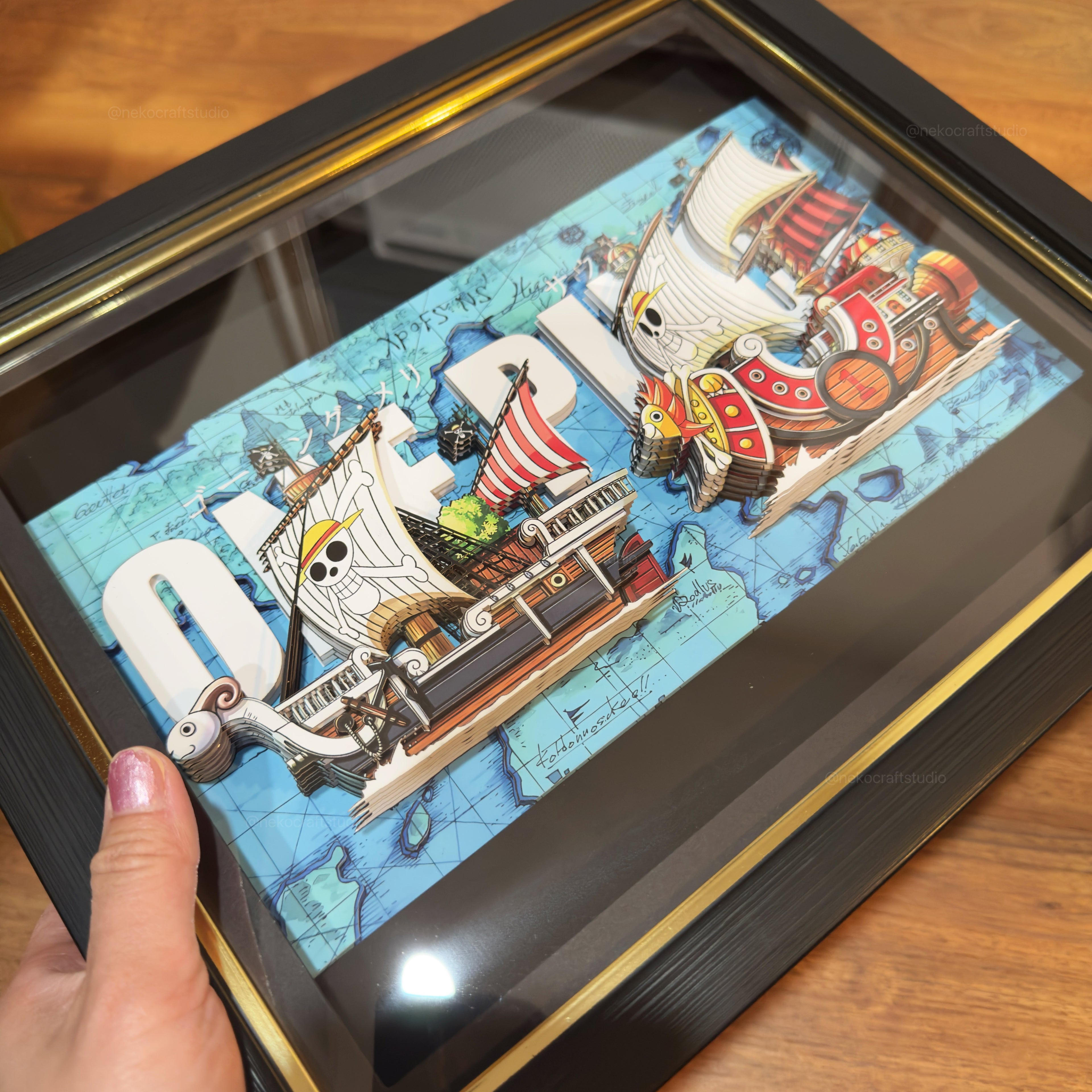 Thousand Sunny & Going Merry  - 3D Paper Cut Art Frame