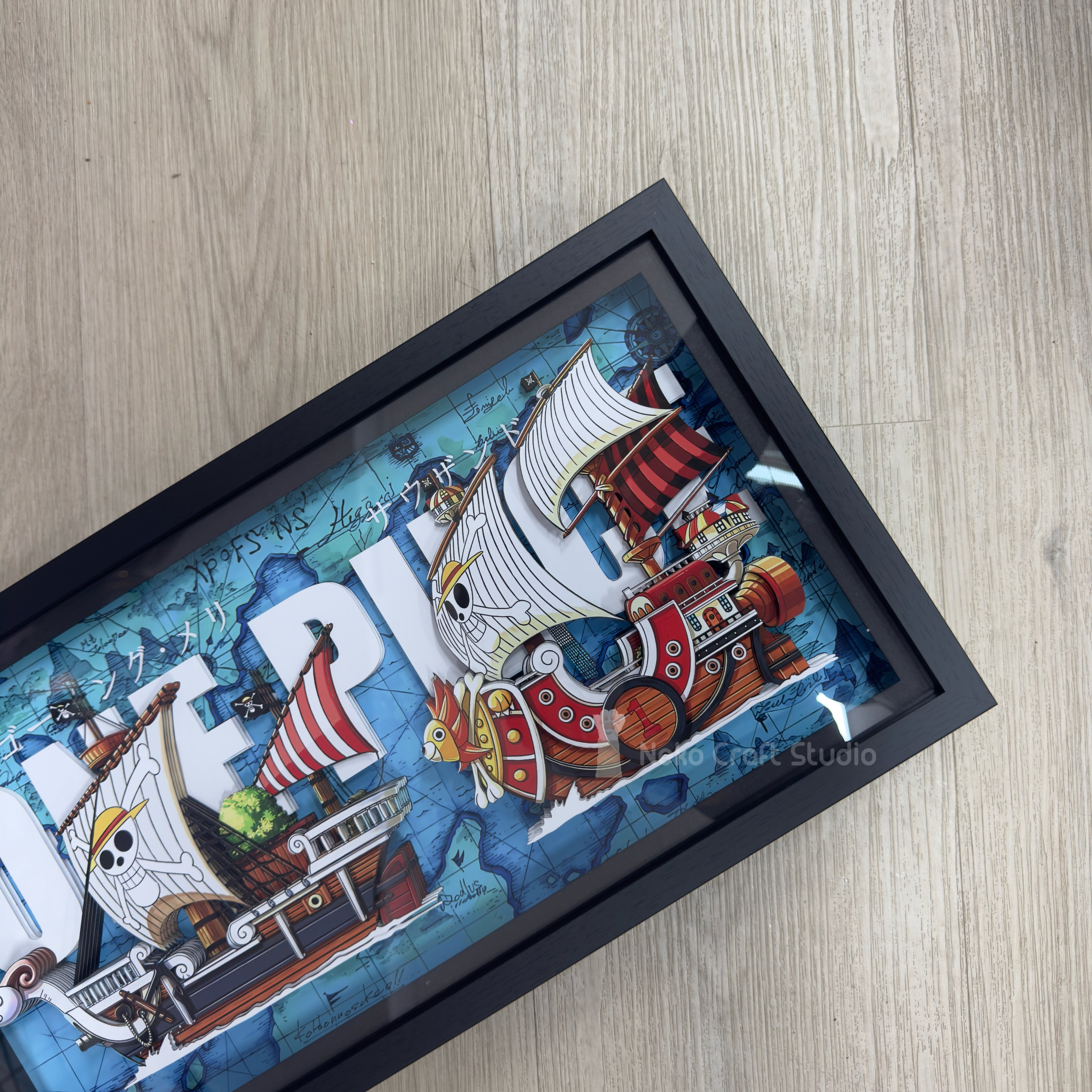 Thousand Sunny & Going Merry - Paper Cut Art Frame with LED