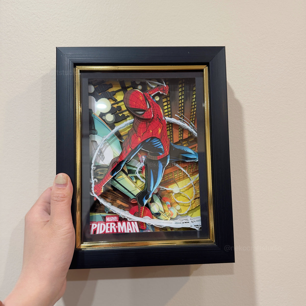 SpiderMan  -3D Paper Cut Art Frame