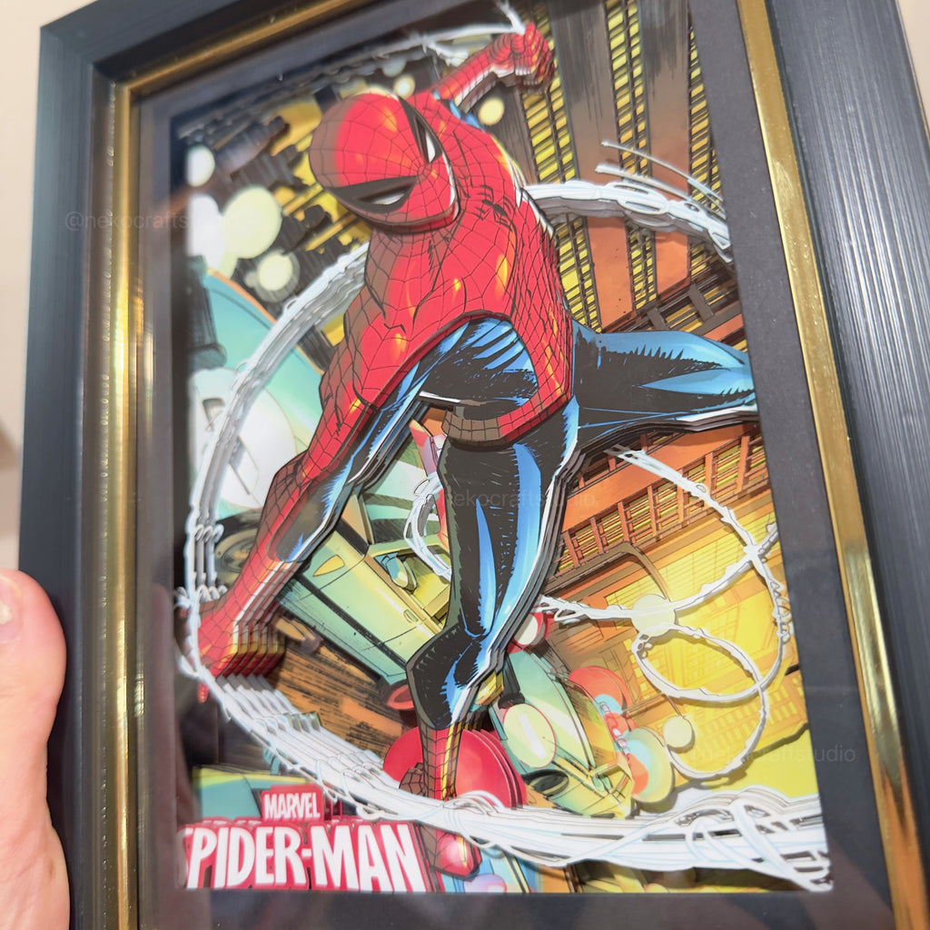 SpiderMan  -3D Paper Cut Art Frame