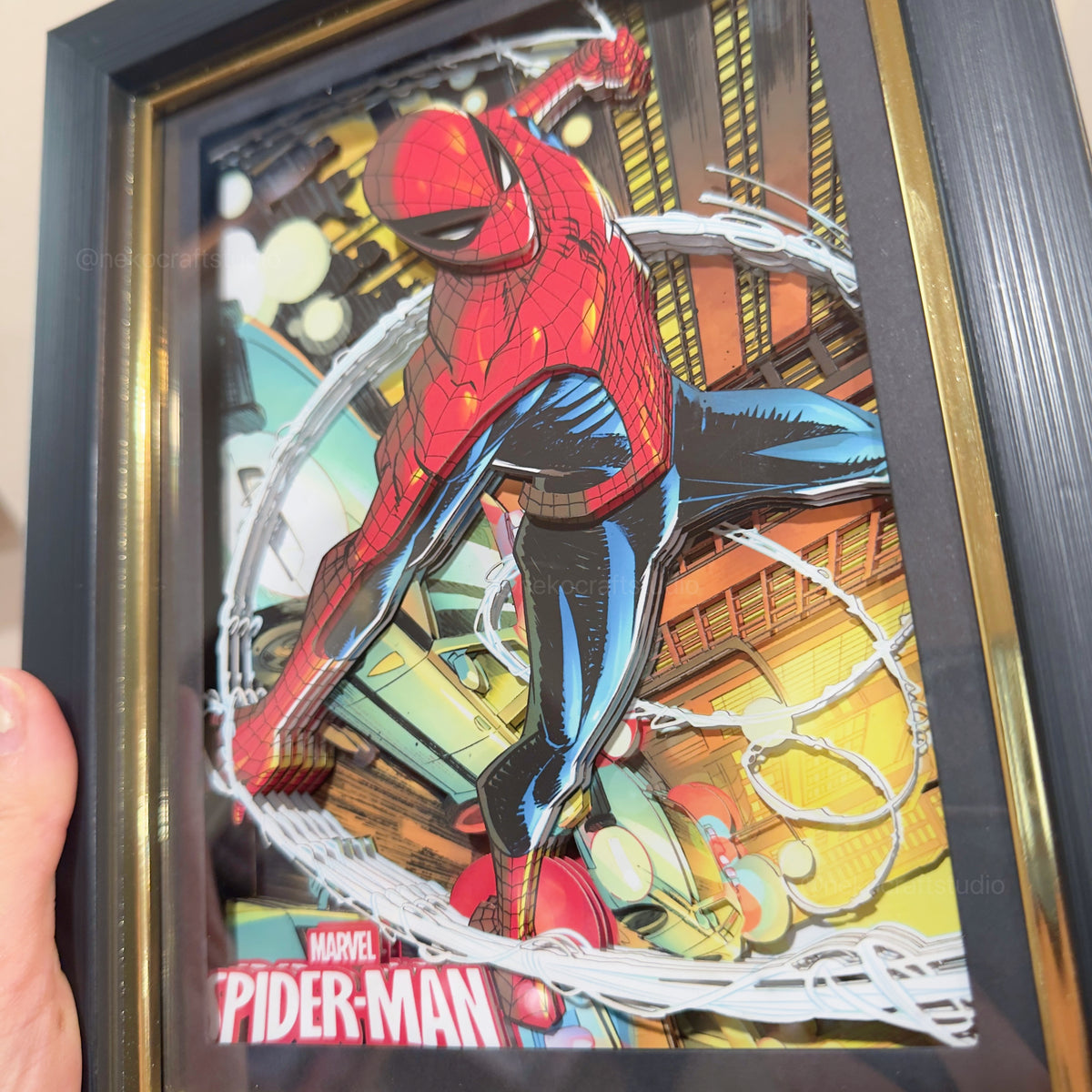 SpiderMan  -3D Paper Cut Art Frame