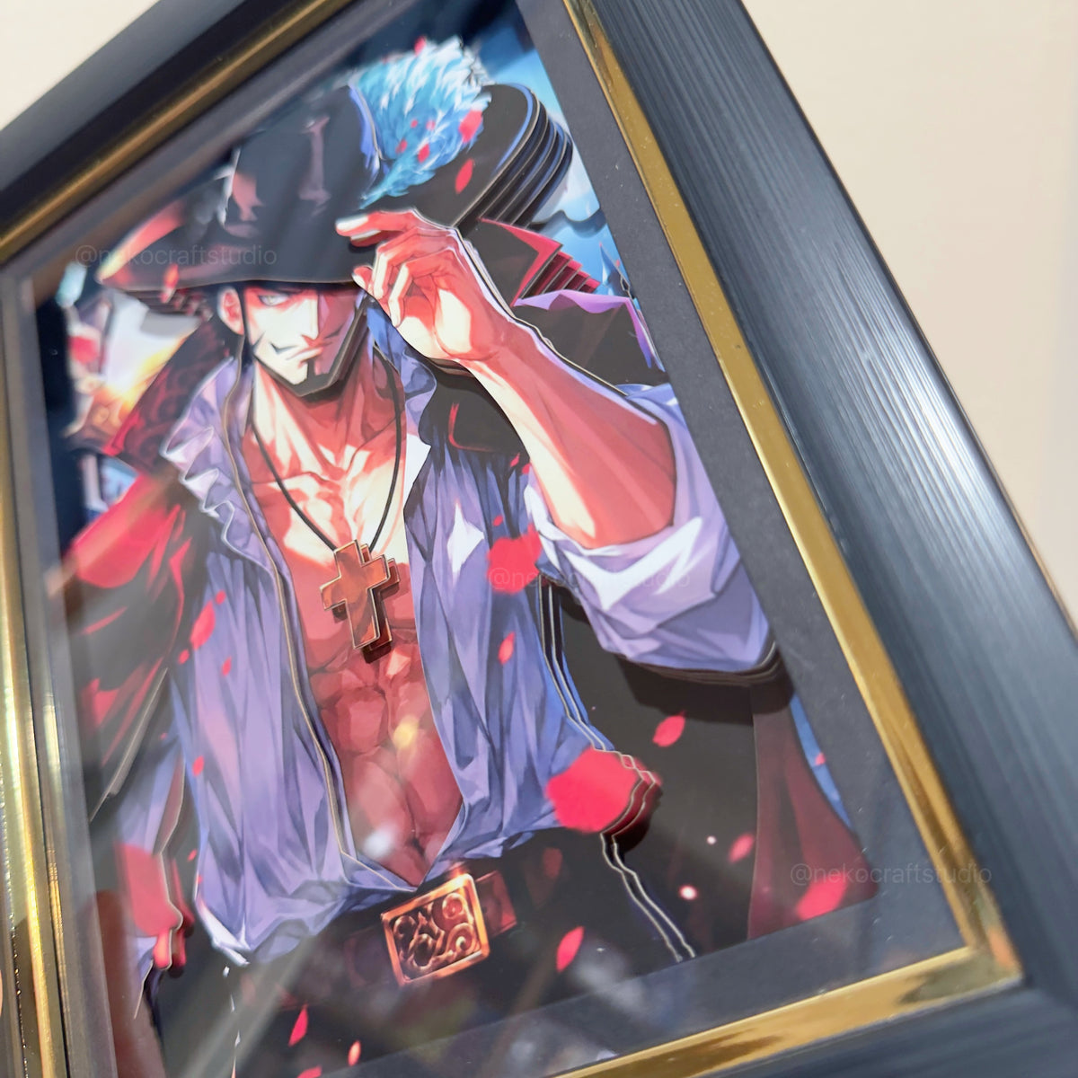 One Piece- Dracule Mihawk -3D Paper Cut Art Frame