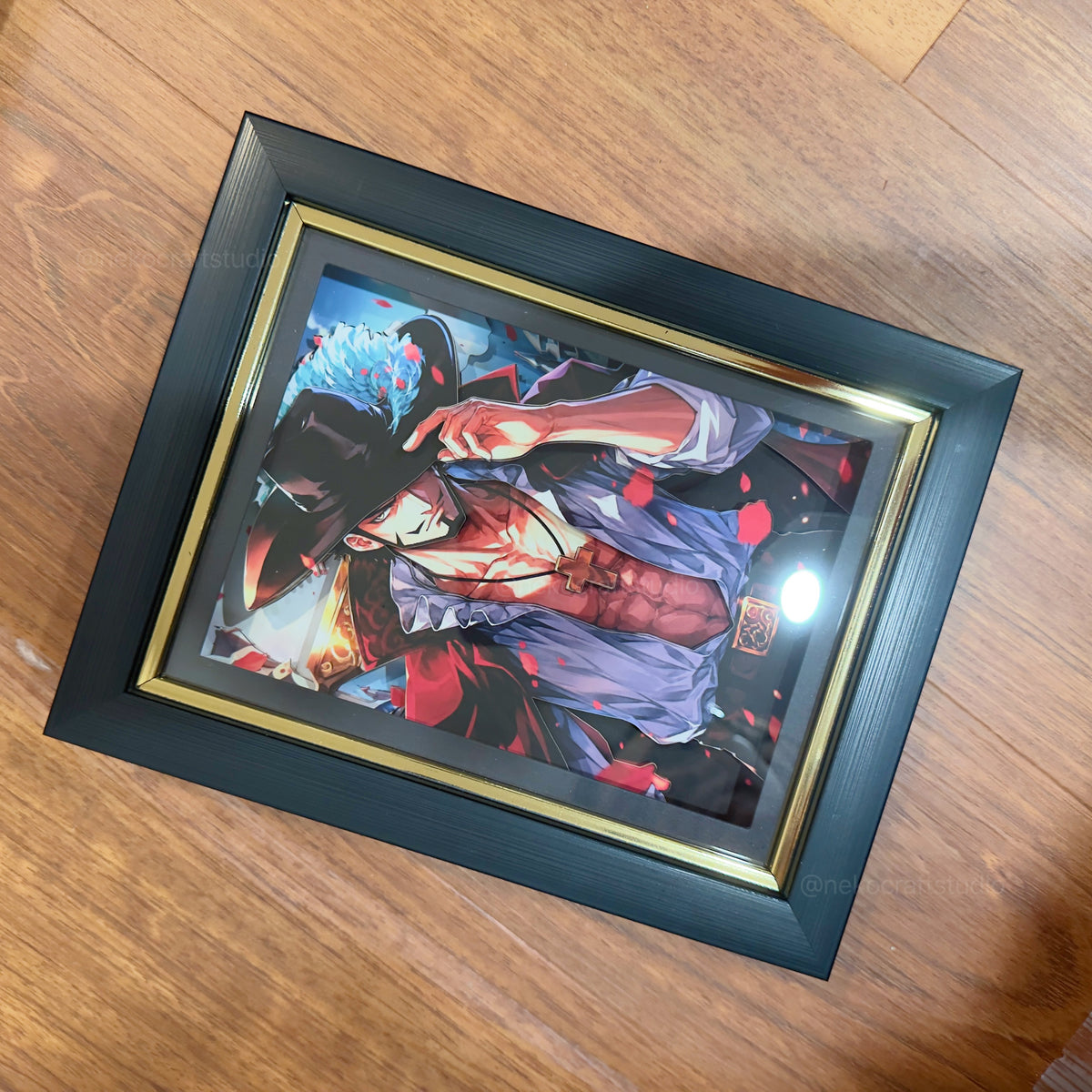 One Piece- Dracule Mihawk -3D Paper Cut Art Frame