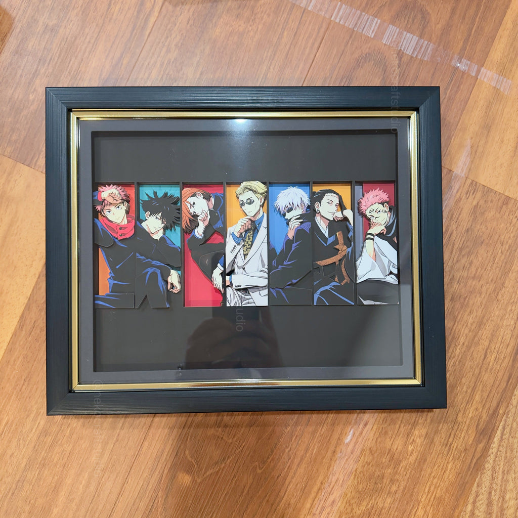 Jujutsu Kaisen- Main Characters -3D Paper Cut Art Frame