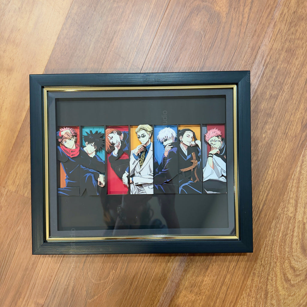 Jujutsu Kaisen- Main Characters -3D Paper Cut Art Frame