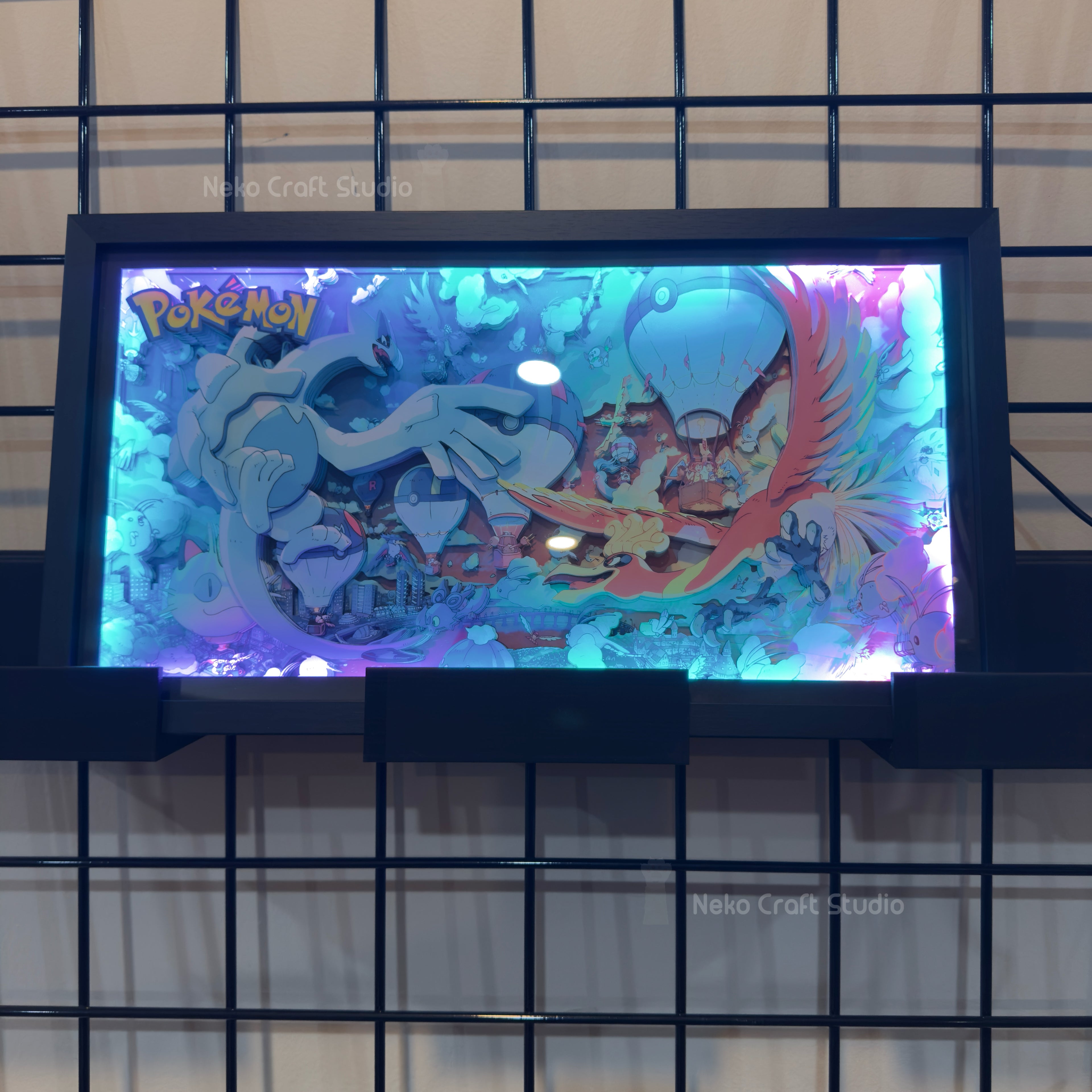 Lugia &Ho-Oh- Paper Cut Art Frame with LED - Pokemon