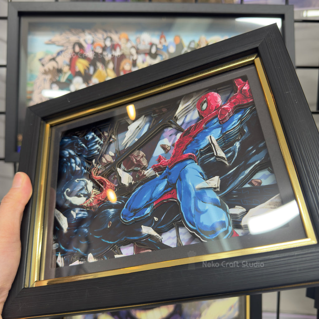 Spider Man -3D Paper Cut Art Frame
