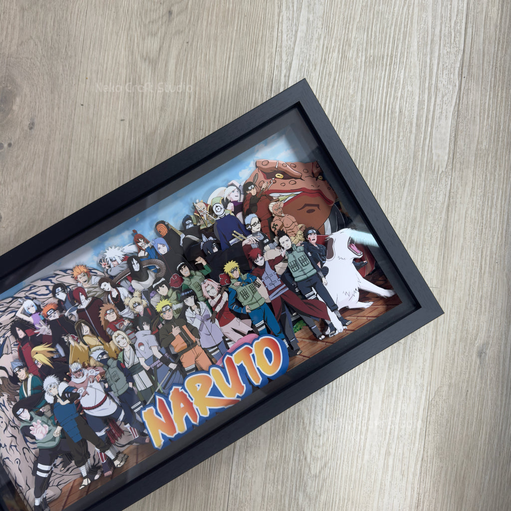 Naruto Big Family- Paper Cut Art Frame with LED