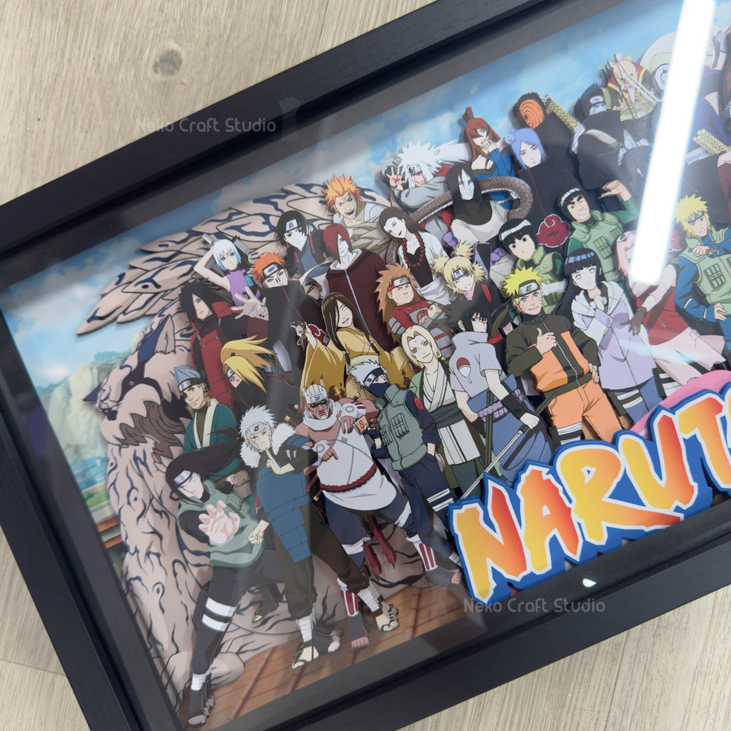 Naruto Big Family- Paper Cut Art Frame with LED