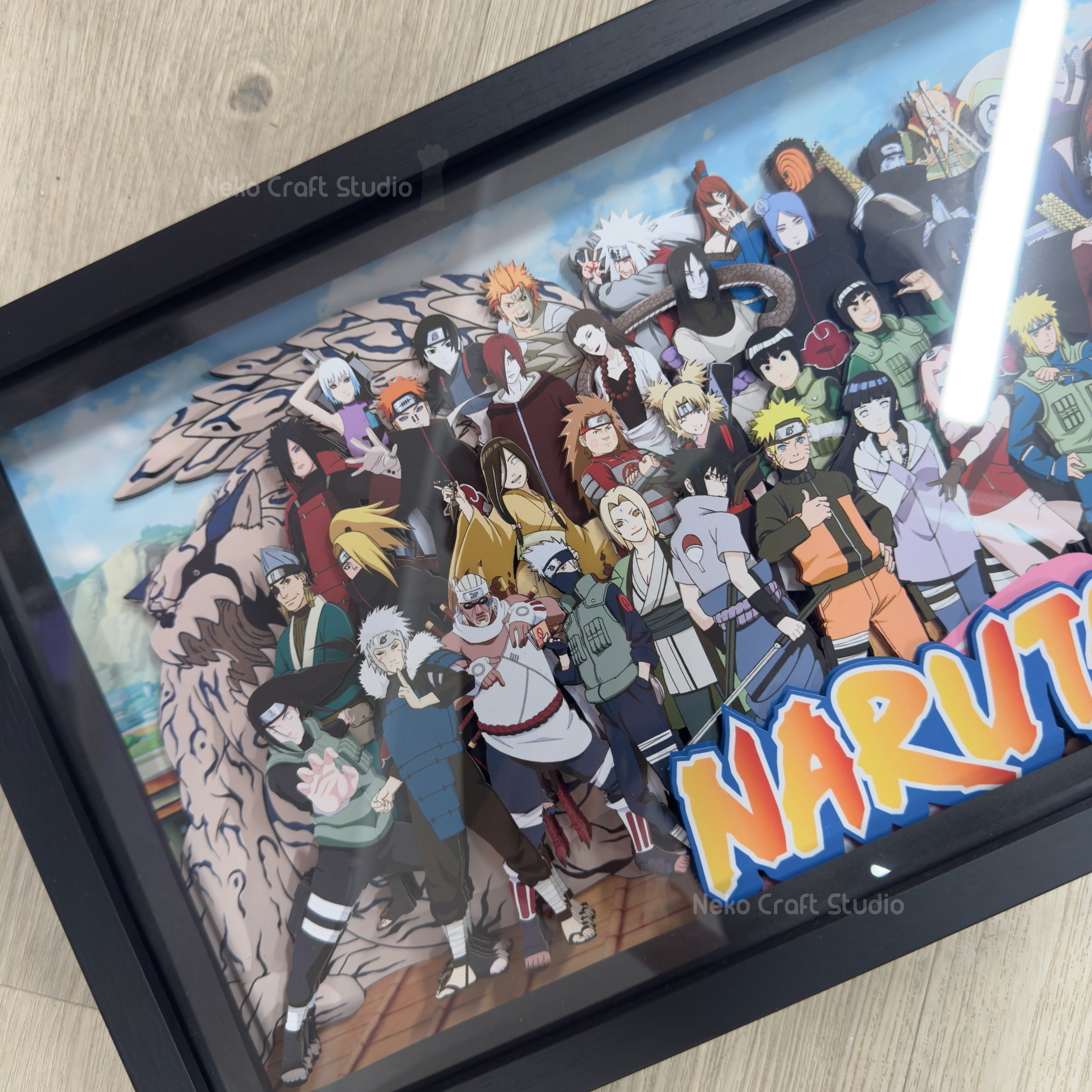 Naruto Big Family- Paper Cut Art Frame with LED