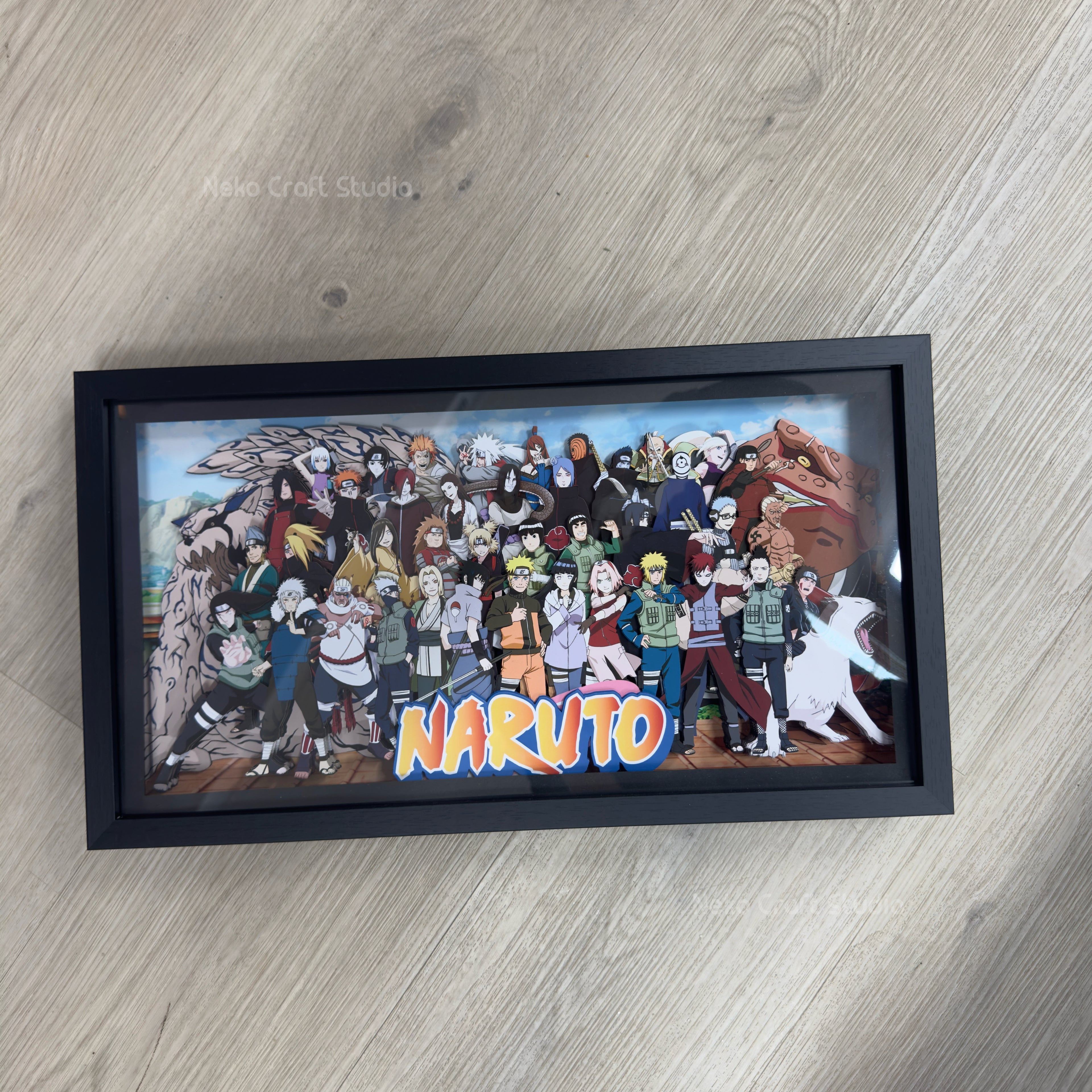 Naruto Big Family- Paper Cut Art Frame with LED