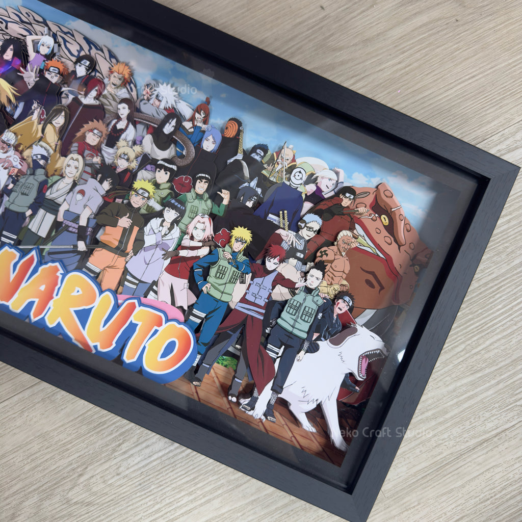 Naruto Big Family- Paper Cut Art Frame with LED