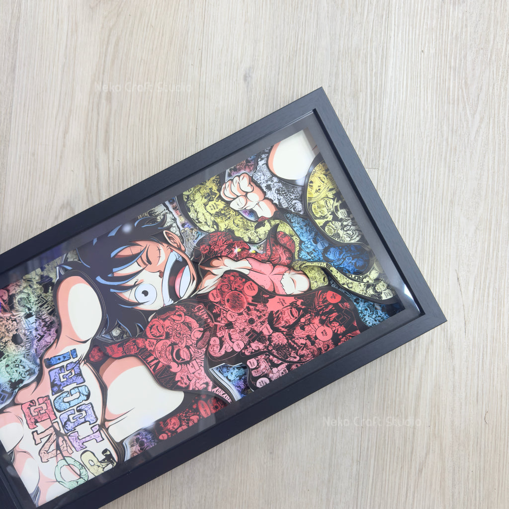 Luffy and his memories - Paper Cut Art Frame with LED