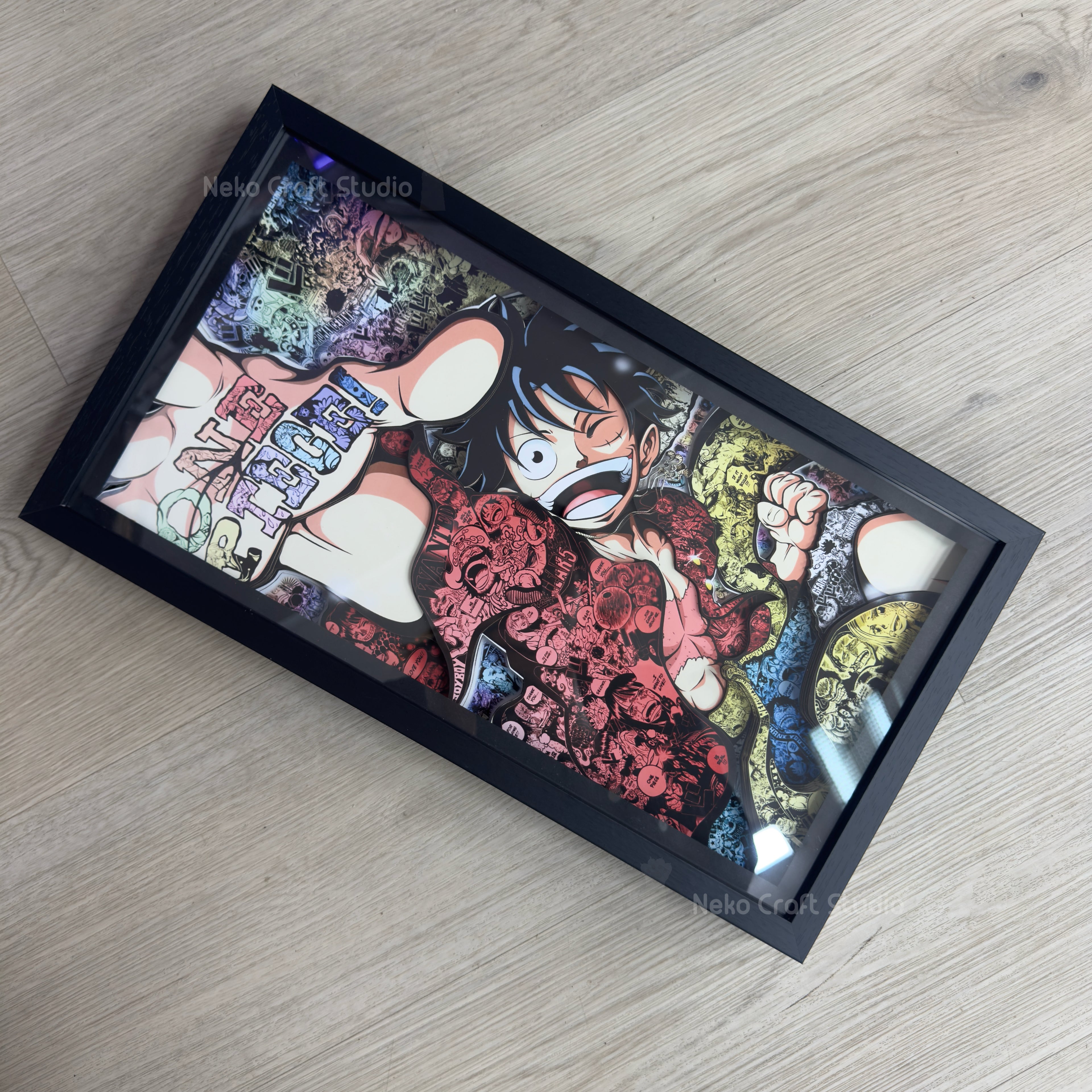 Luffy and his memories - Paper Cut Art Frame with LED