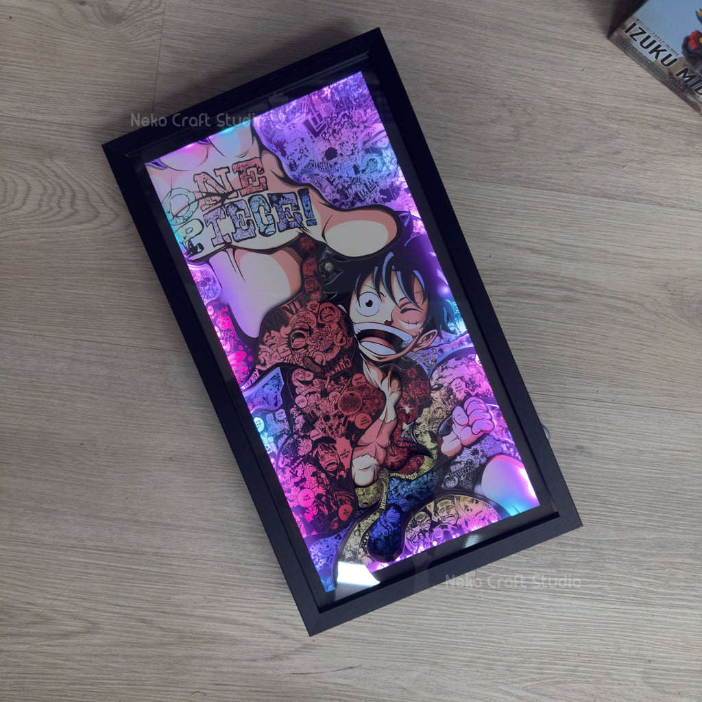 Luffy and his memories - Paper Cut Art Frame with LED