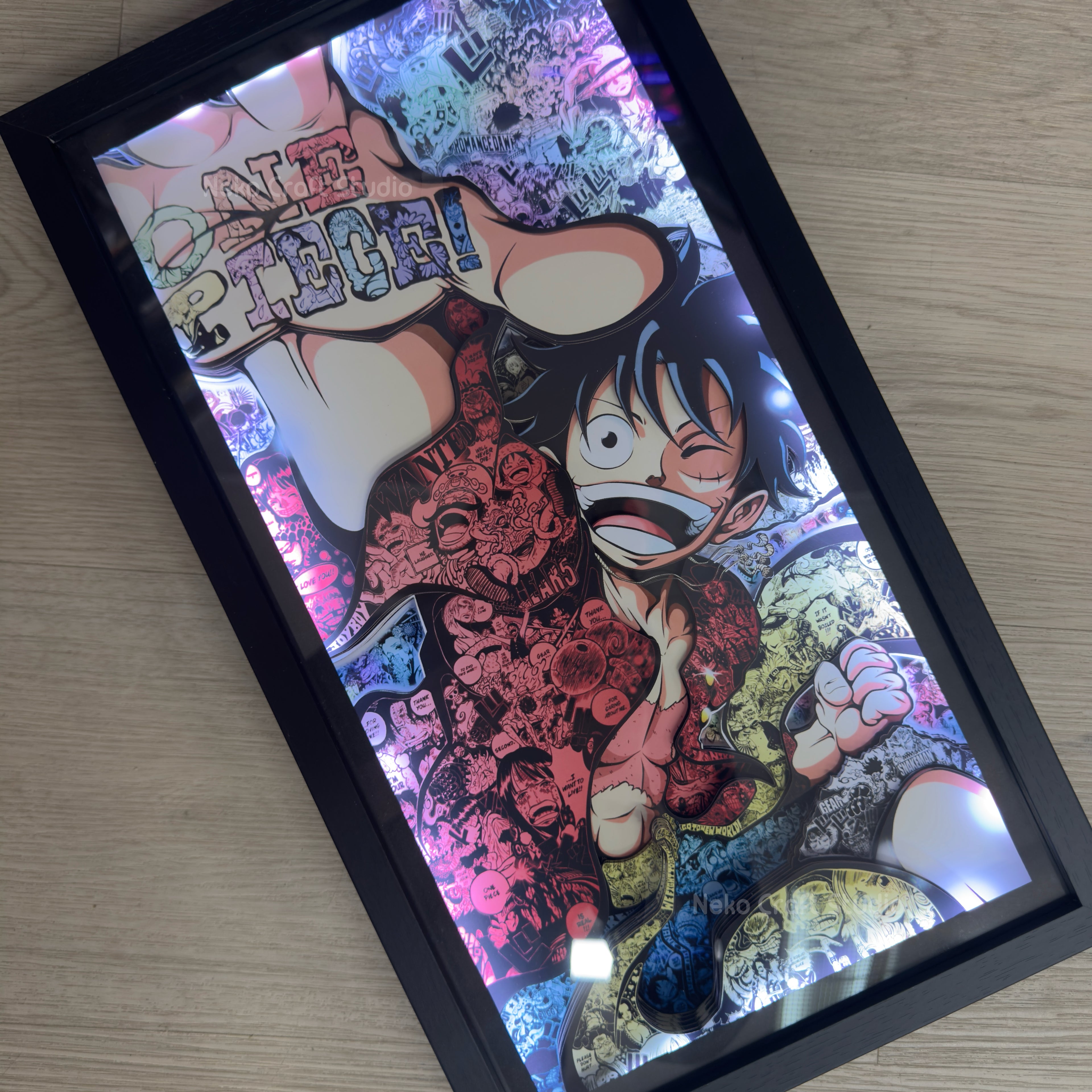 Luffy and his memories - Paper Cut Art Frame with LED