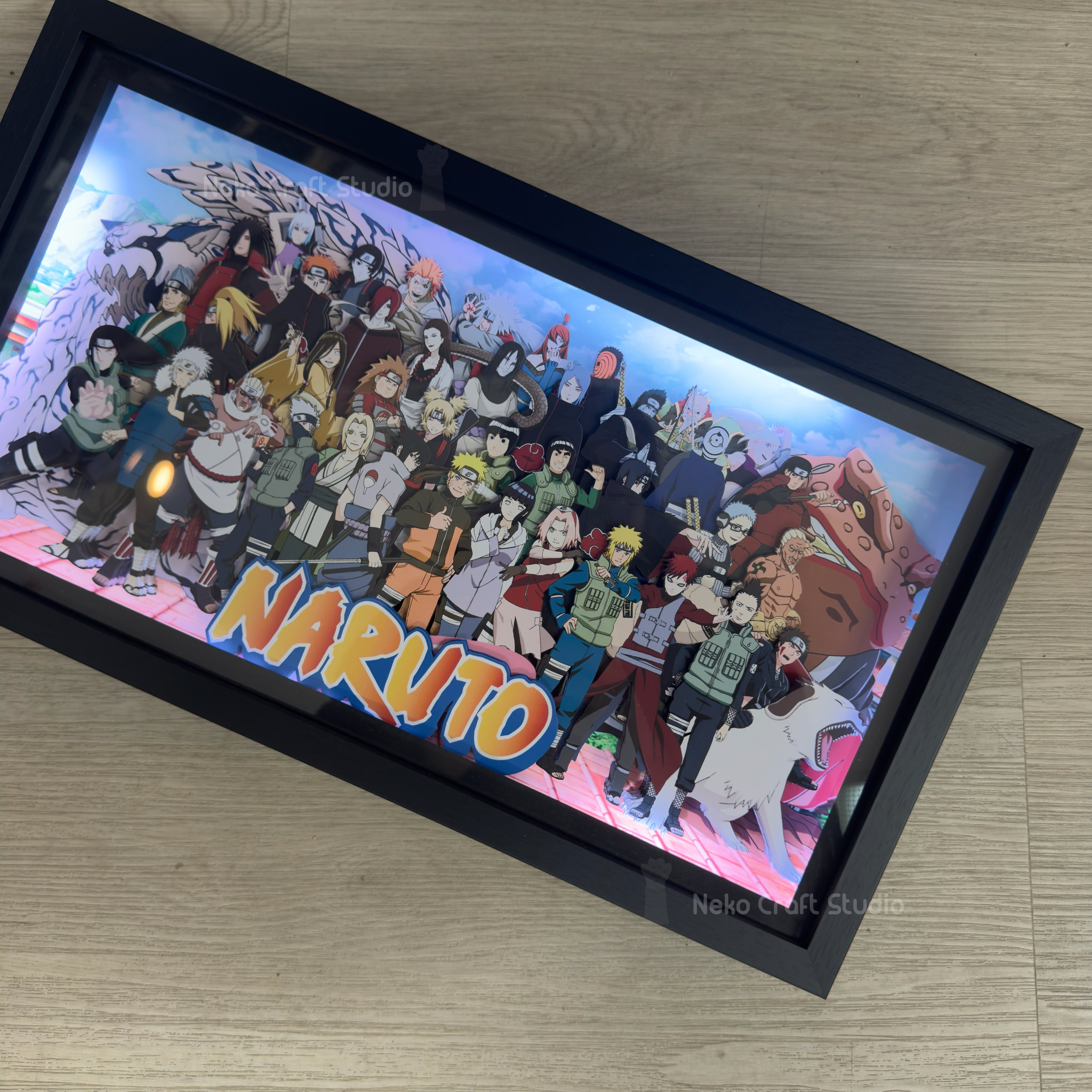 Naruto Big Family- Paper Cut Art Frame with LED