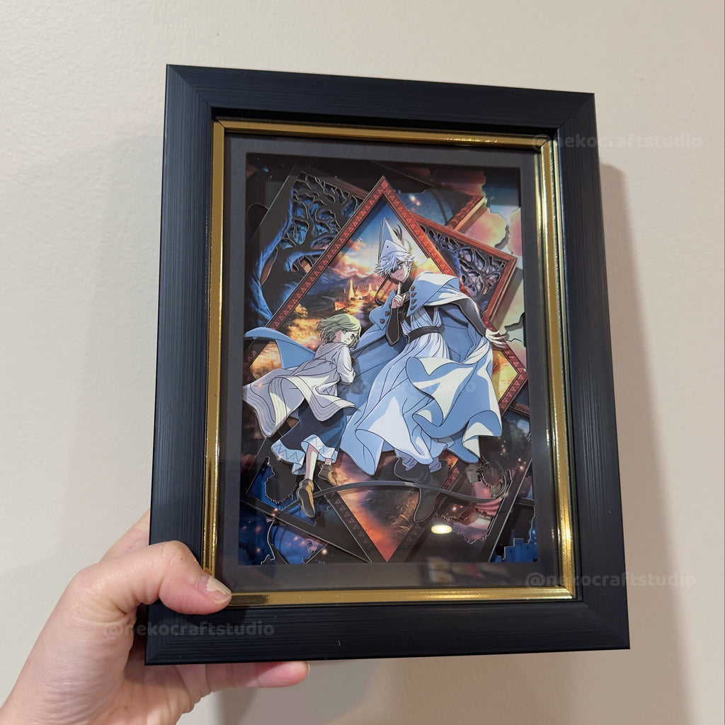 Witch Hat Atelier -Qifrey & Coco -3D Paper Cut Art Frame