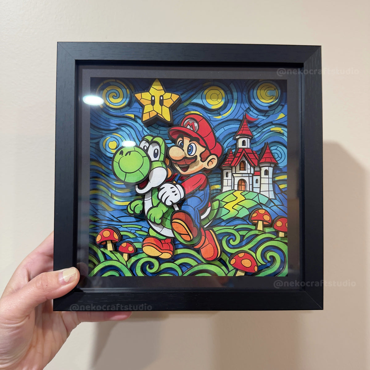 Mario -3D Paper Cut Art Frame