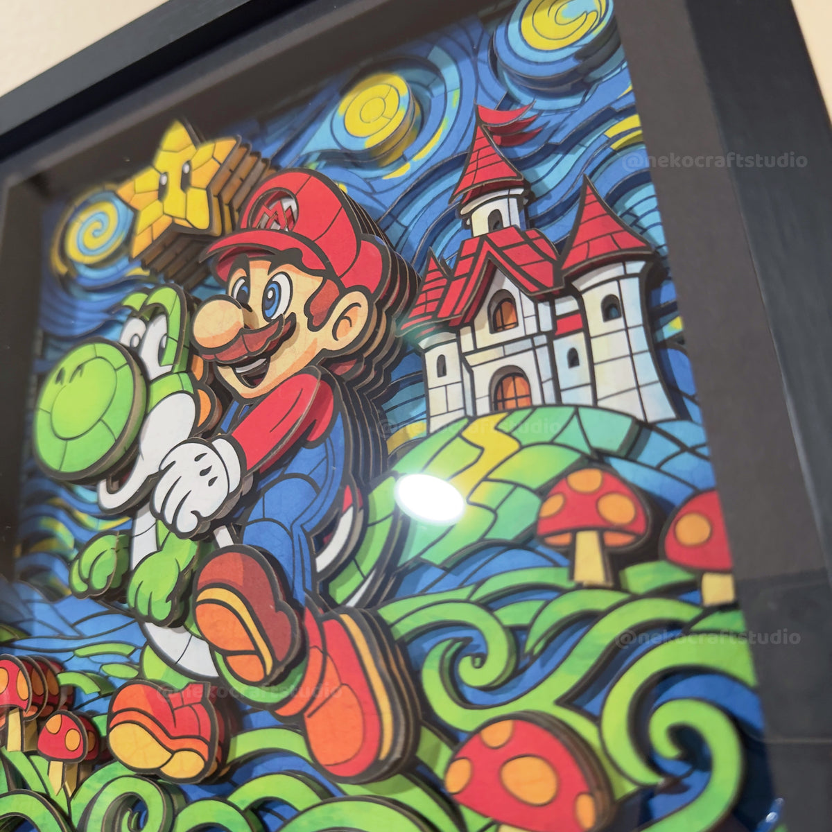 Mario -3D Paper Cut Art Frame