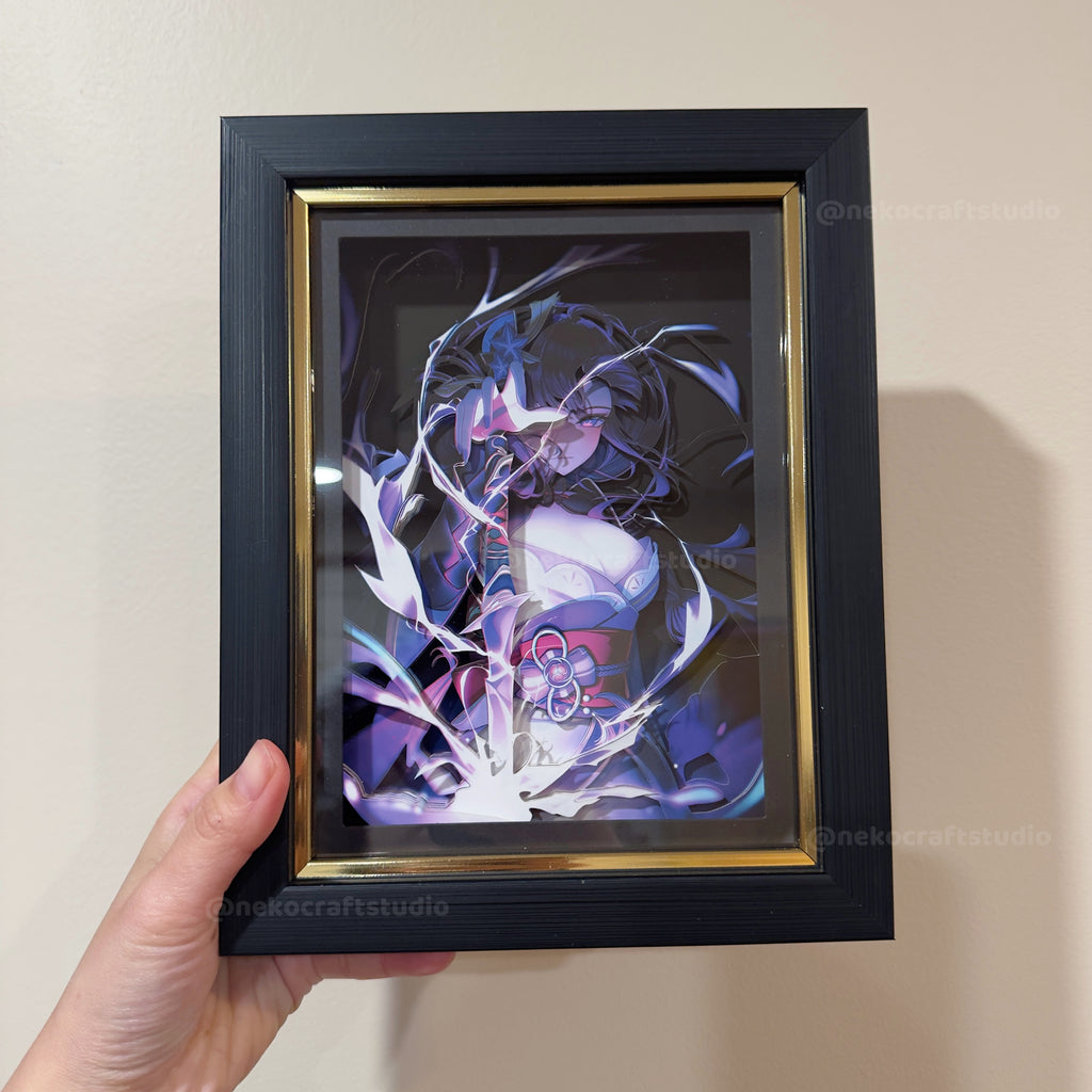 Genshin Impact - Raiden Shogun -3D Paper Cut Art Frame