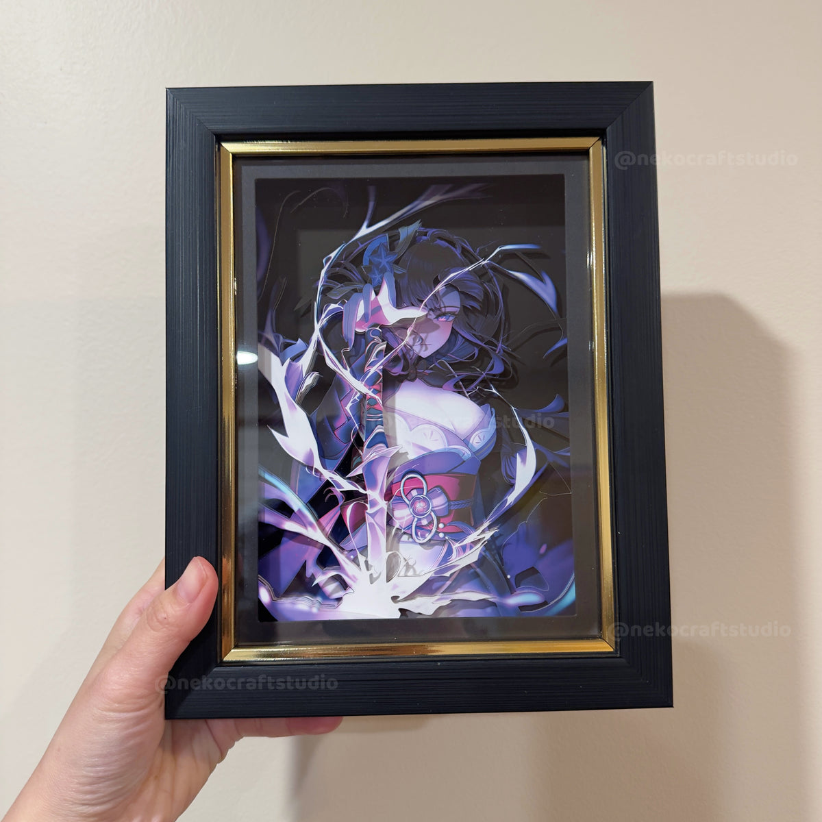Genshin Impact - Raiden Shogun -3D Paper Cut Art Frame