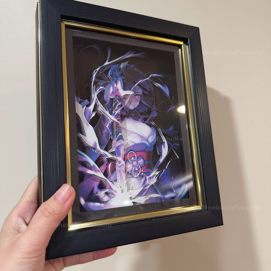 Genshin Impact - Raiden Shogun -3D Paper Cut Art Frame