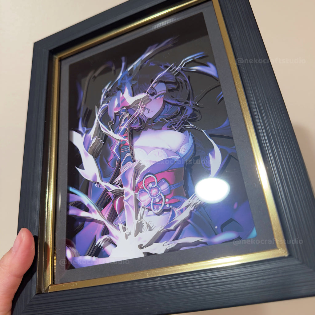 Genshin Impact - Raiden Shogun -3D Paper Cut Art Frame