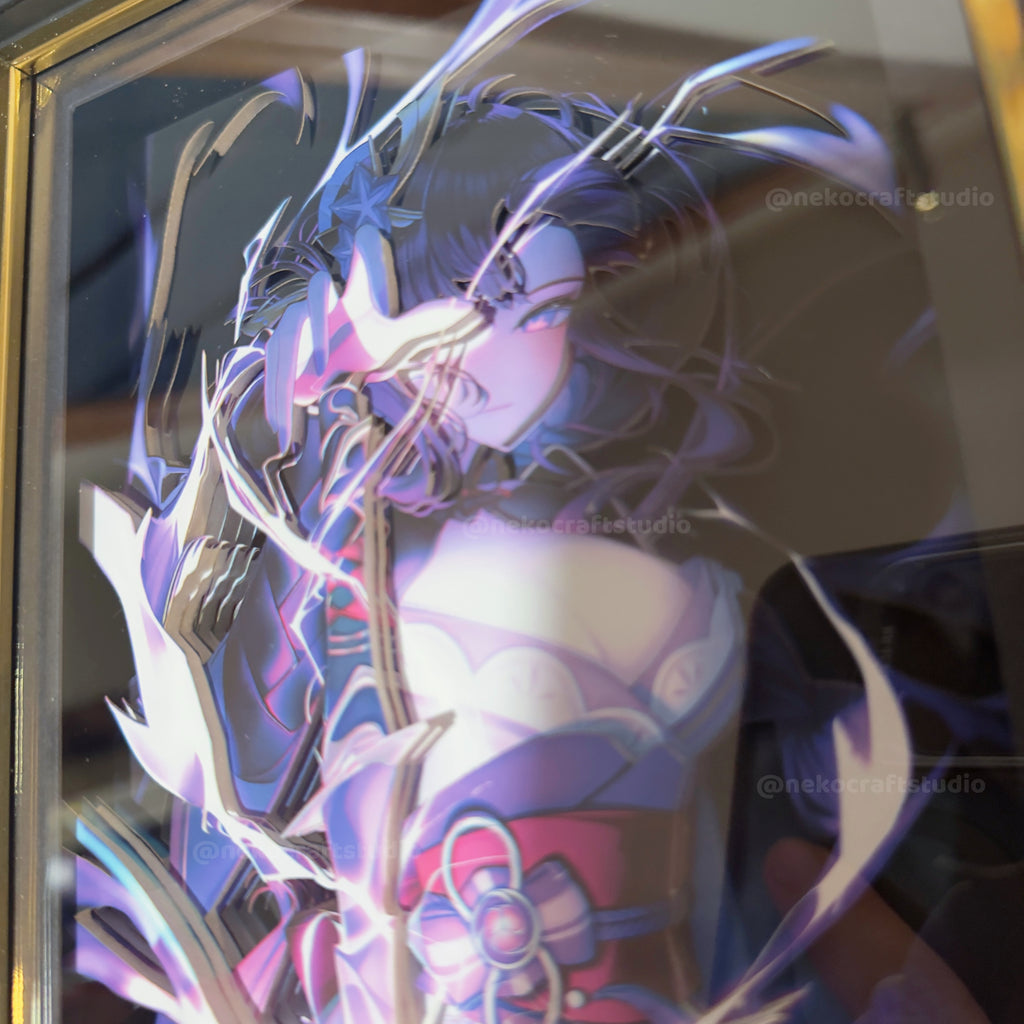 Genshin Impact - Raiden Shogun -3D Paper Cut Art Frame