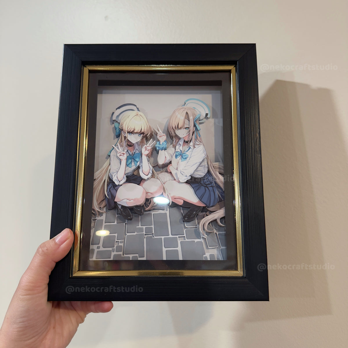 Blue Archive - Asuma Toki & Ichinose Asuna -3D Paper Cut Art Frame