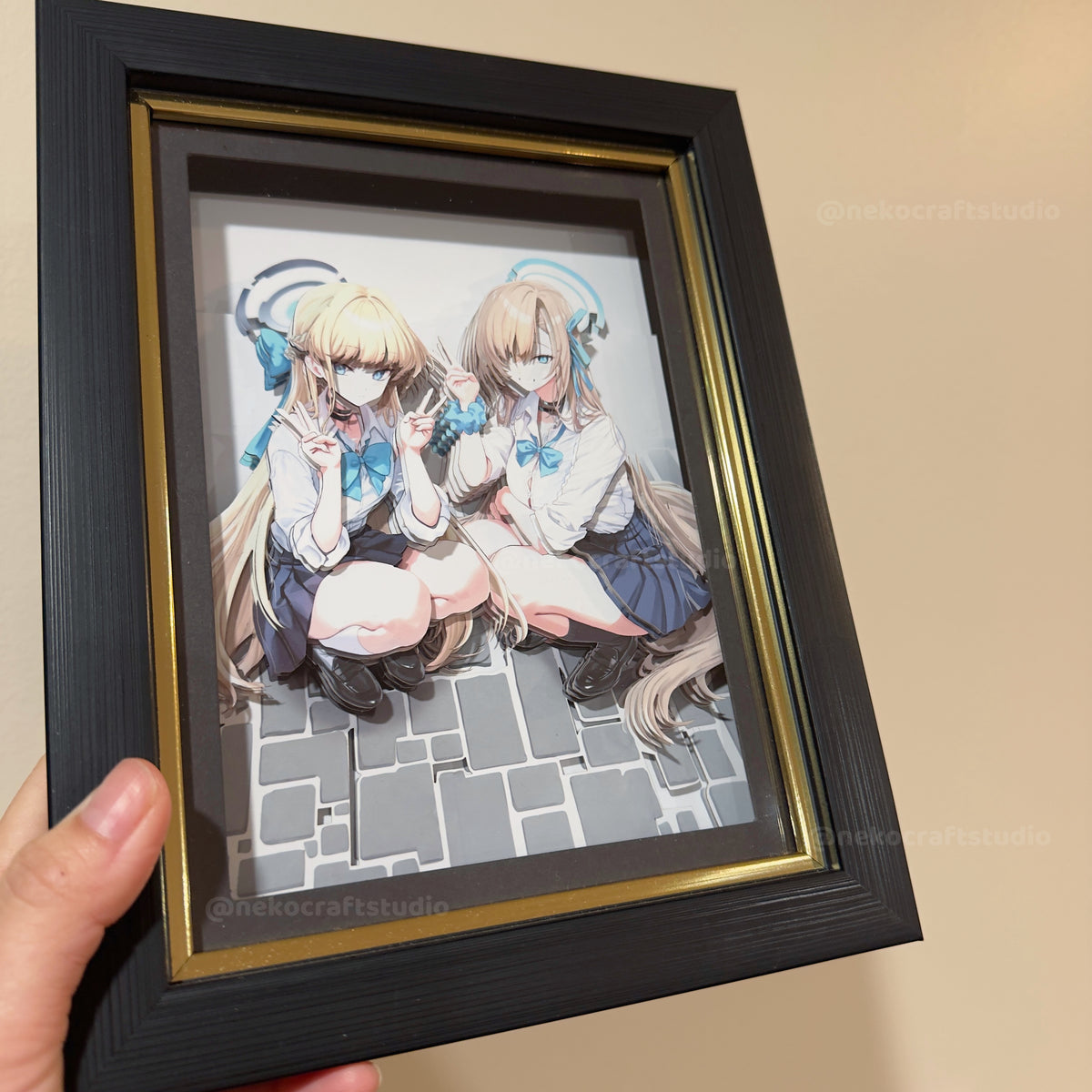 Blue Archive - Asuma Toki & Ichinose Asuna -3D Paper Cut Art Frame